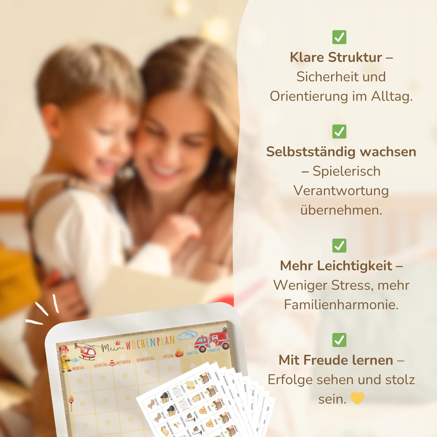 MeinBaby123 Feuerwehr Wochenplan Montessori PDF Ausdruck