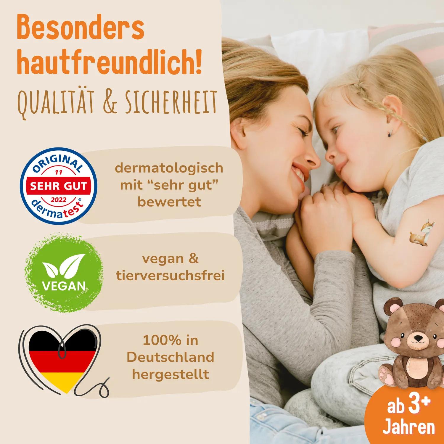 MeinBaby123 süße Tiere Kindertattoos 110 Stück vegan getestet