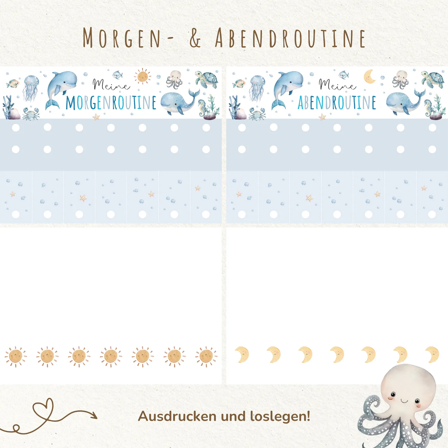MeinBaby123 Morgen Abendroutine Unterwasserwelt Stundenplan PDF