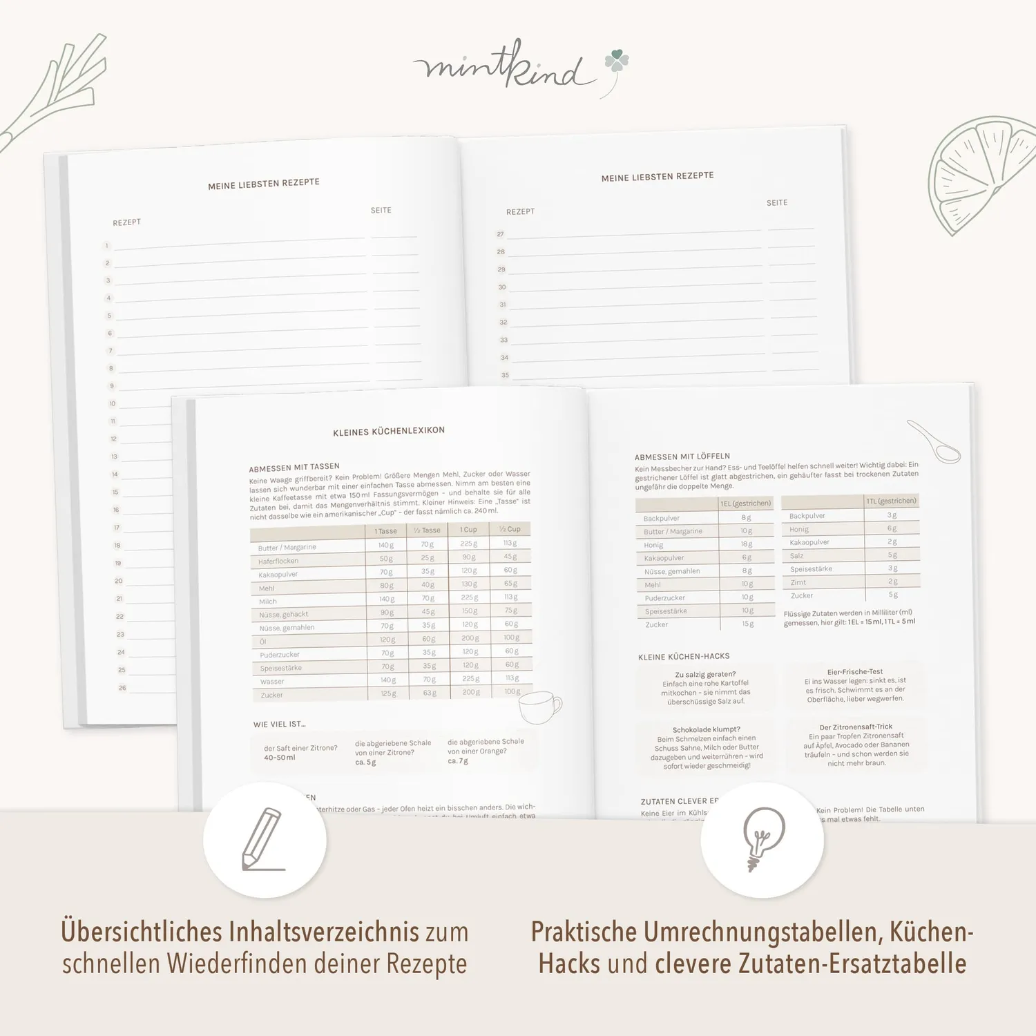 MINTKIND Meine Rezepte Rezeptbuch Salbei zum Selberschreiben