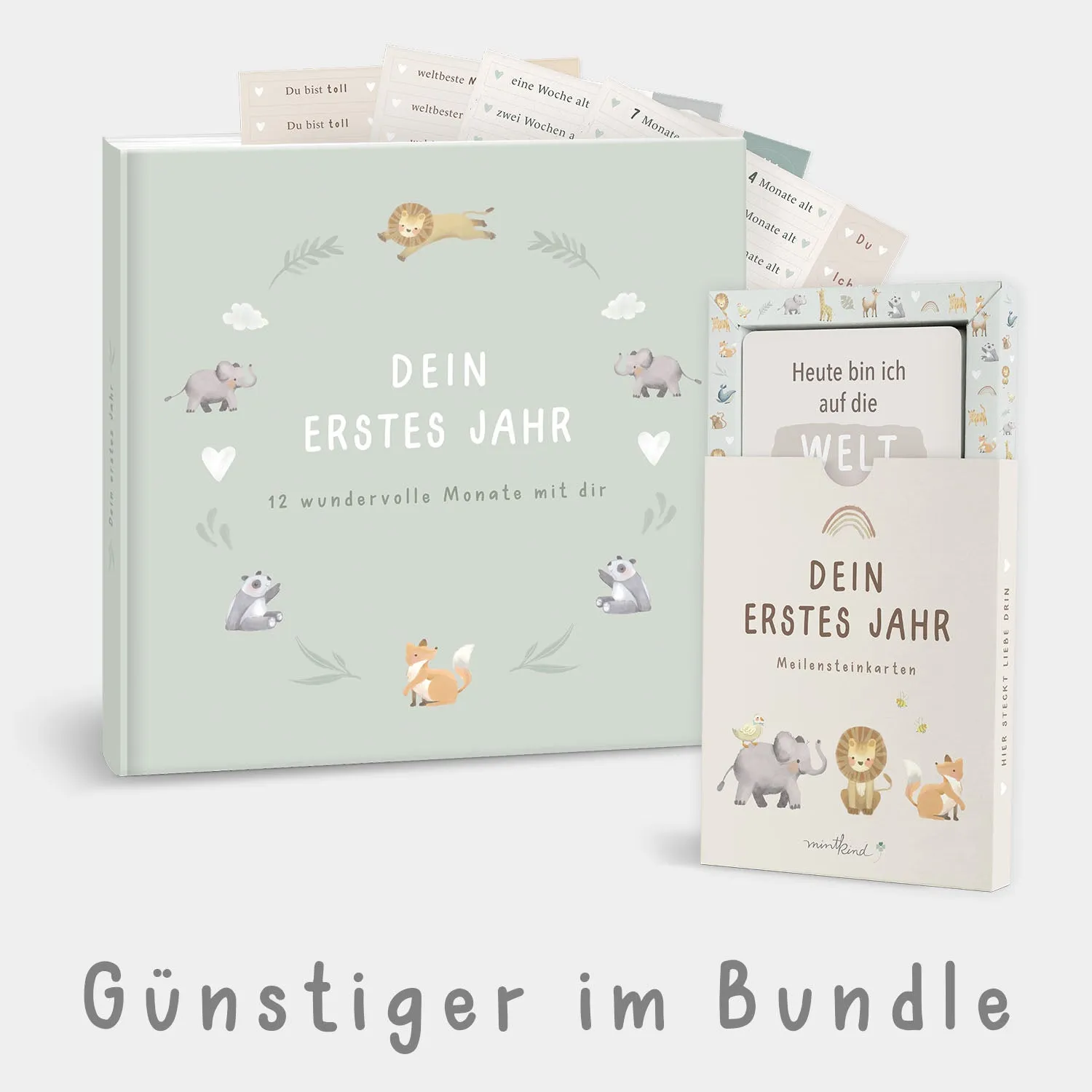 MINTKIND Hello Baby Bundle Set Babytagebuch beige