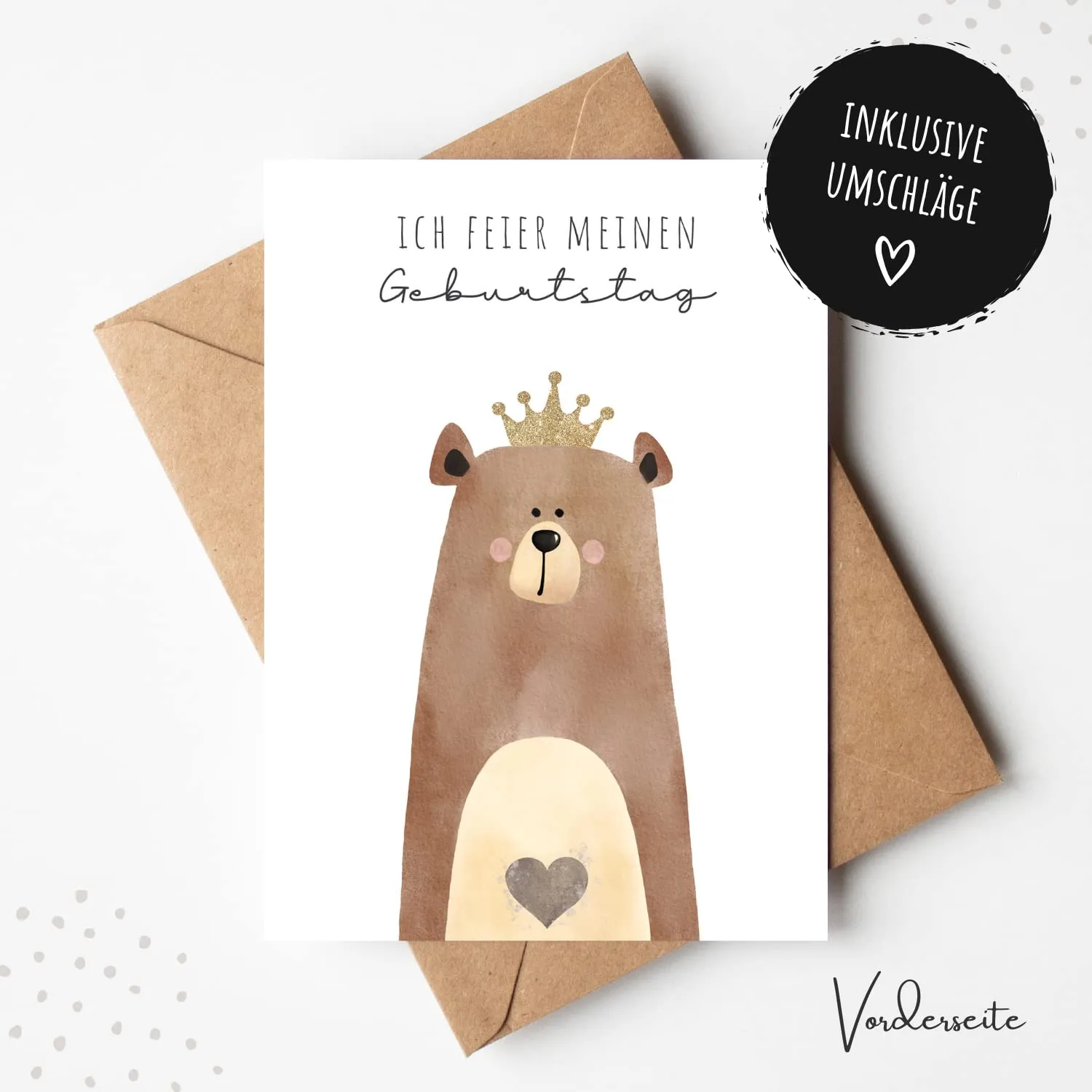 MeinBaby123 Einladungskarten Kindergeburtstag Bär 10er Set