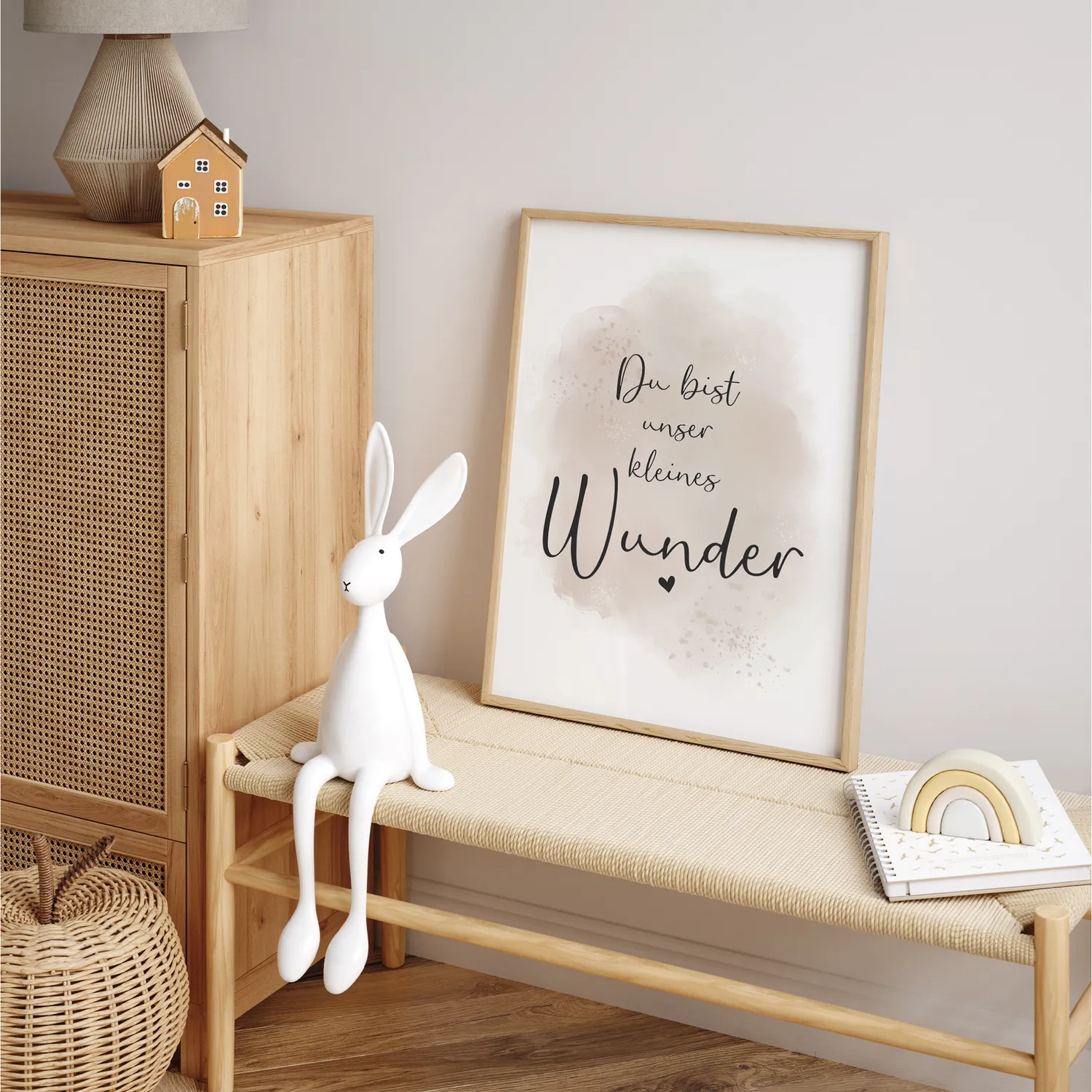 MeinBaby123 Kinderzimmer Poster 3er Set A4 Giraffe Beige