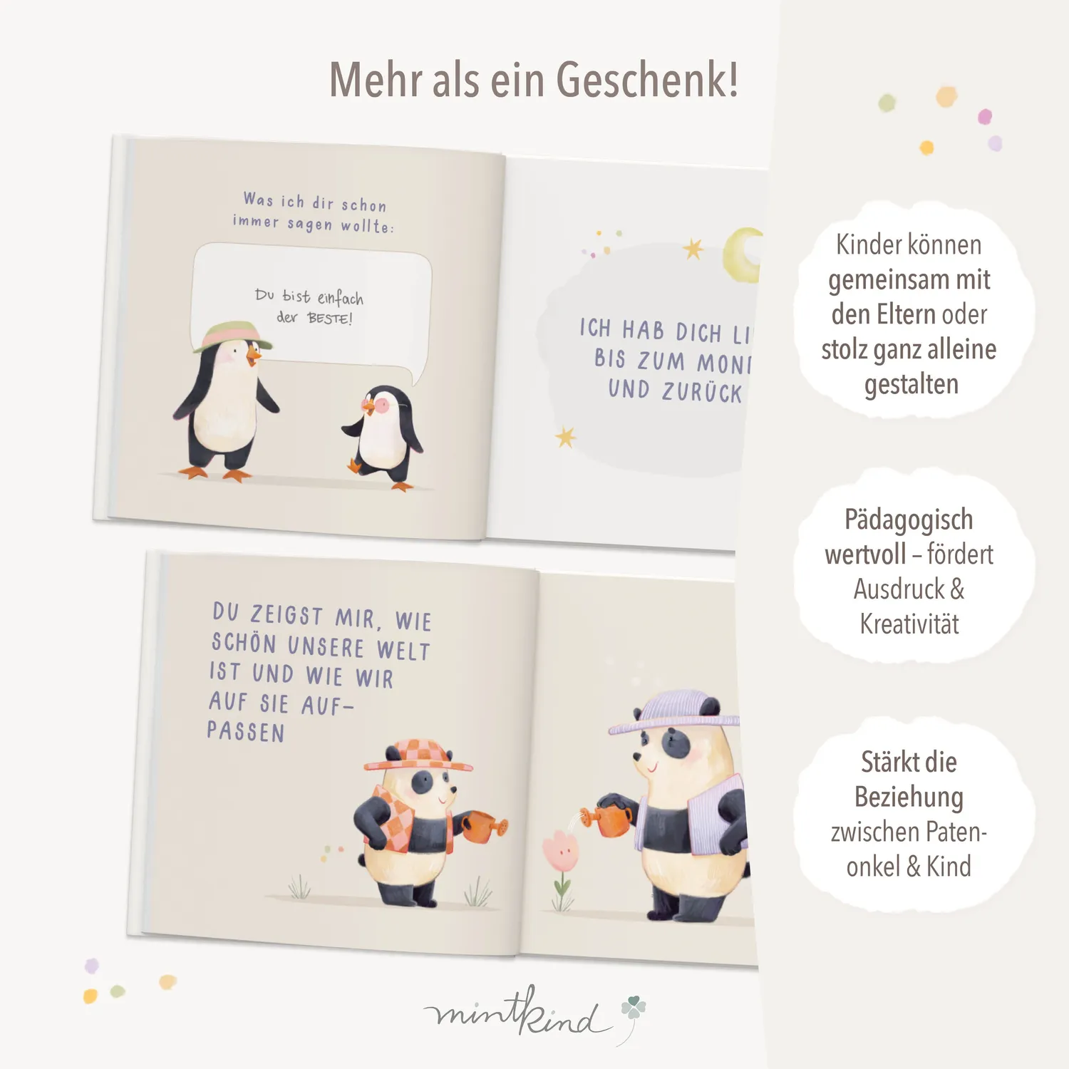MINTKIND Lieber Patenonkel Du bist toll Geschenkbuch zum Ausfüllen