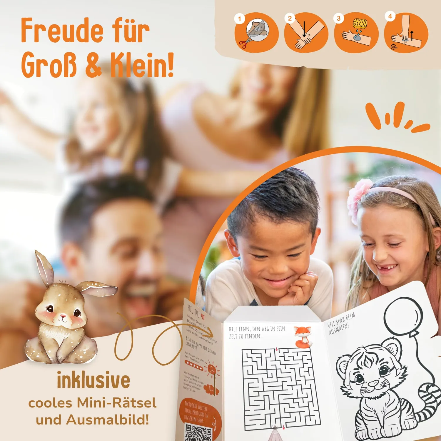 MeinBaby123 Kinder Tattoos Süße Tiere 5er Set 550 Stück