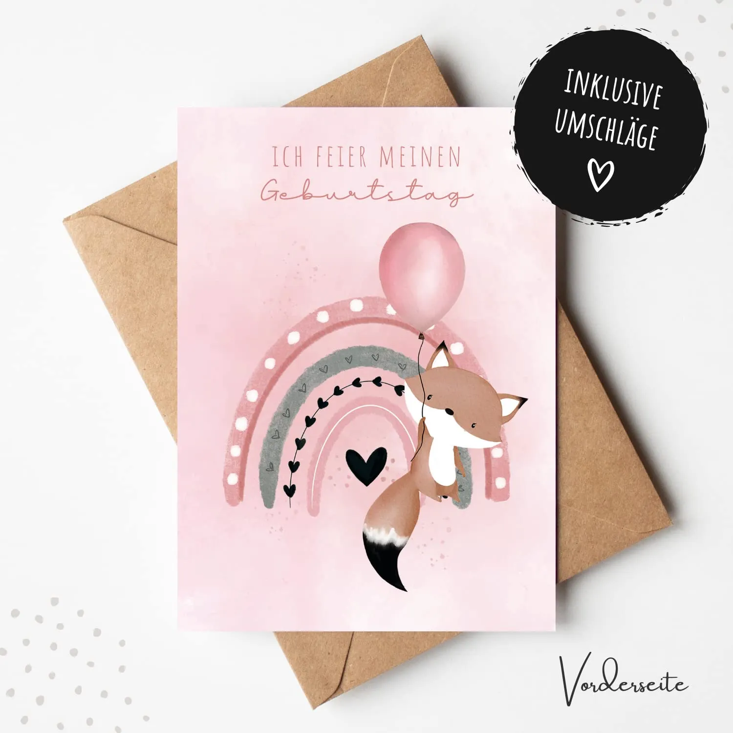 MeinBaby123 Fuchs rosa Einladungskarten Kindergeburtstag 10er