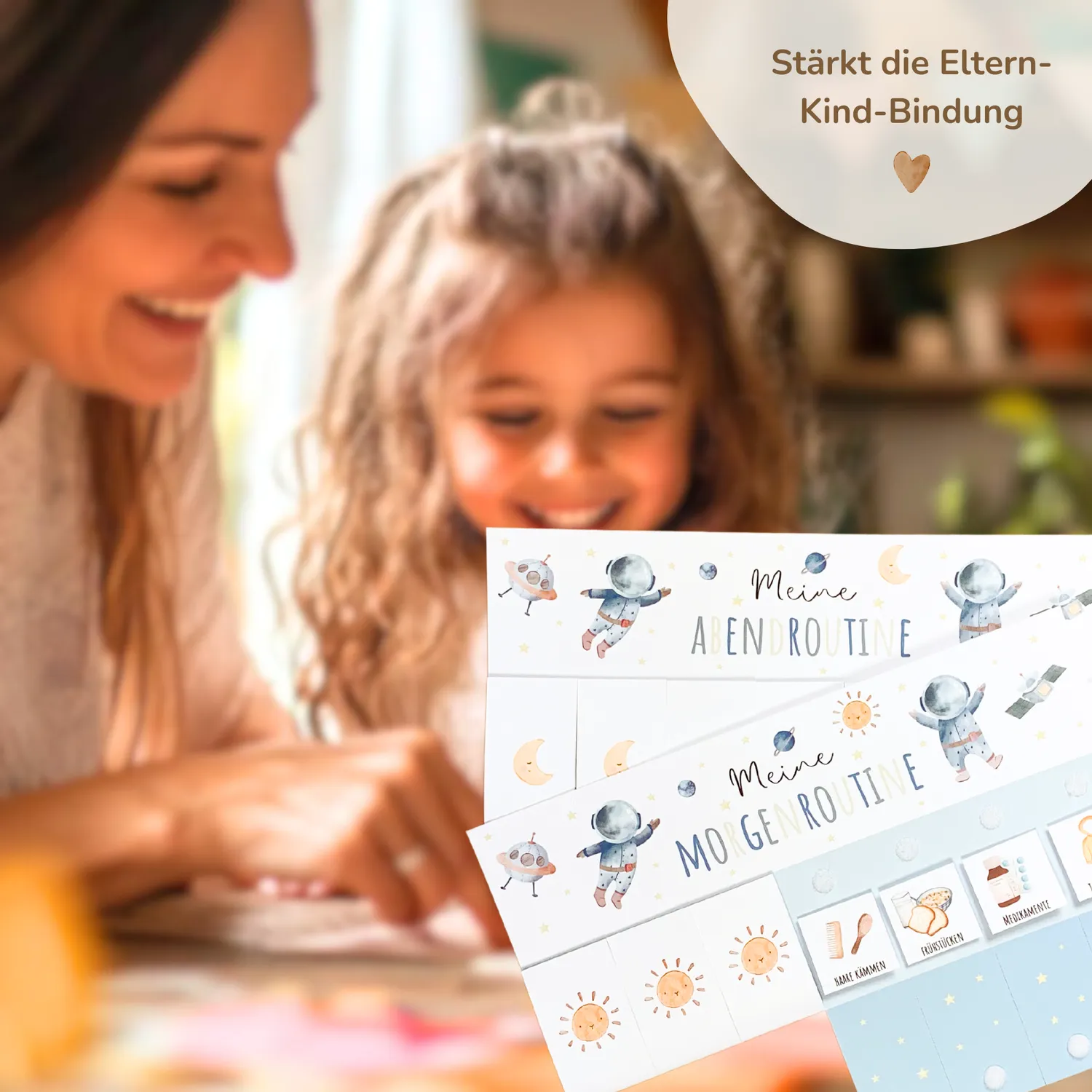 MeinBaby123 Astronaut Morgen- Abendroutine Kinder zum Ausdrucken