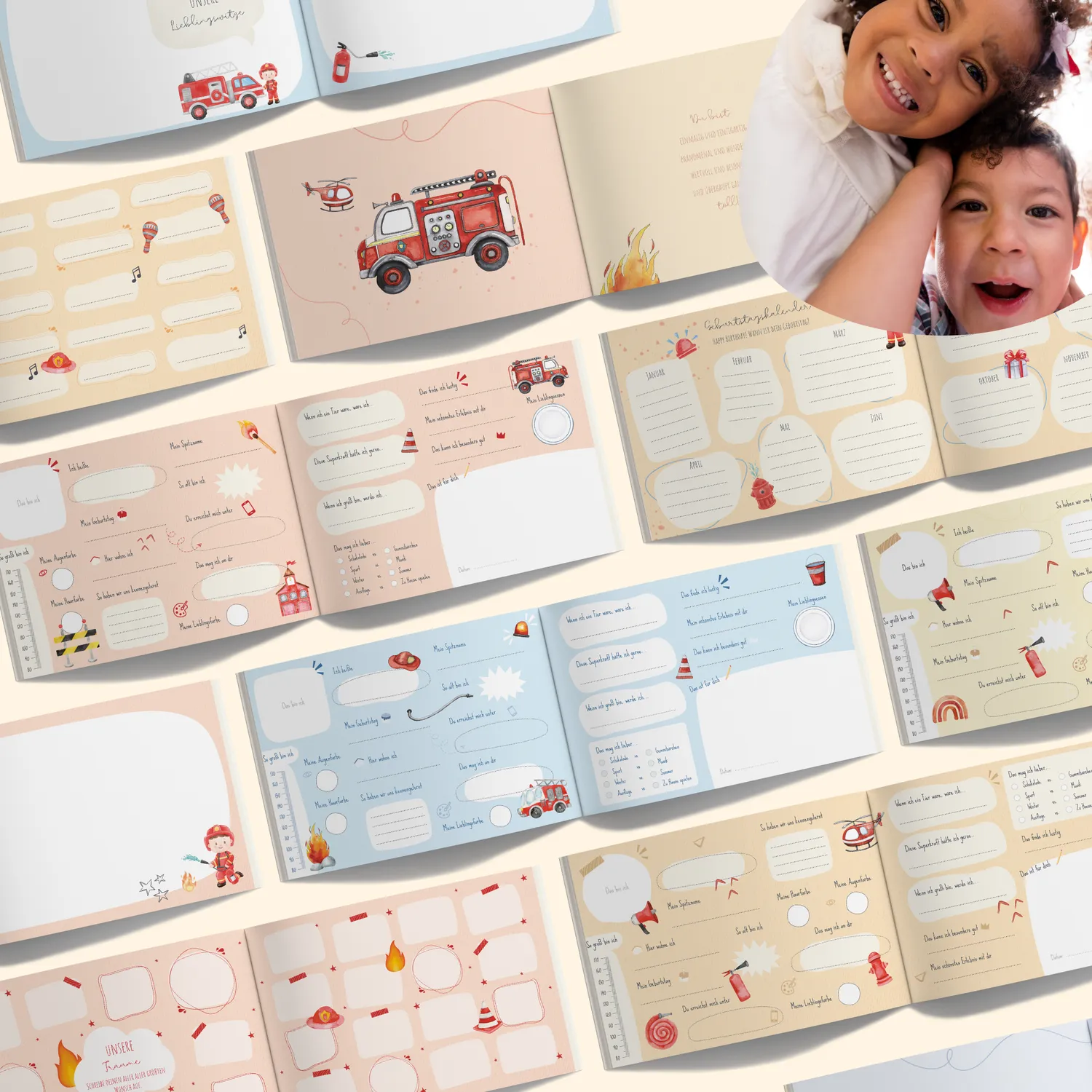 MeinBaby123 Freundebuch Kinder Feuerwehr Hardcover 76 Seiten