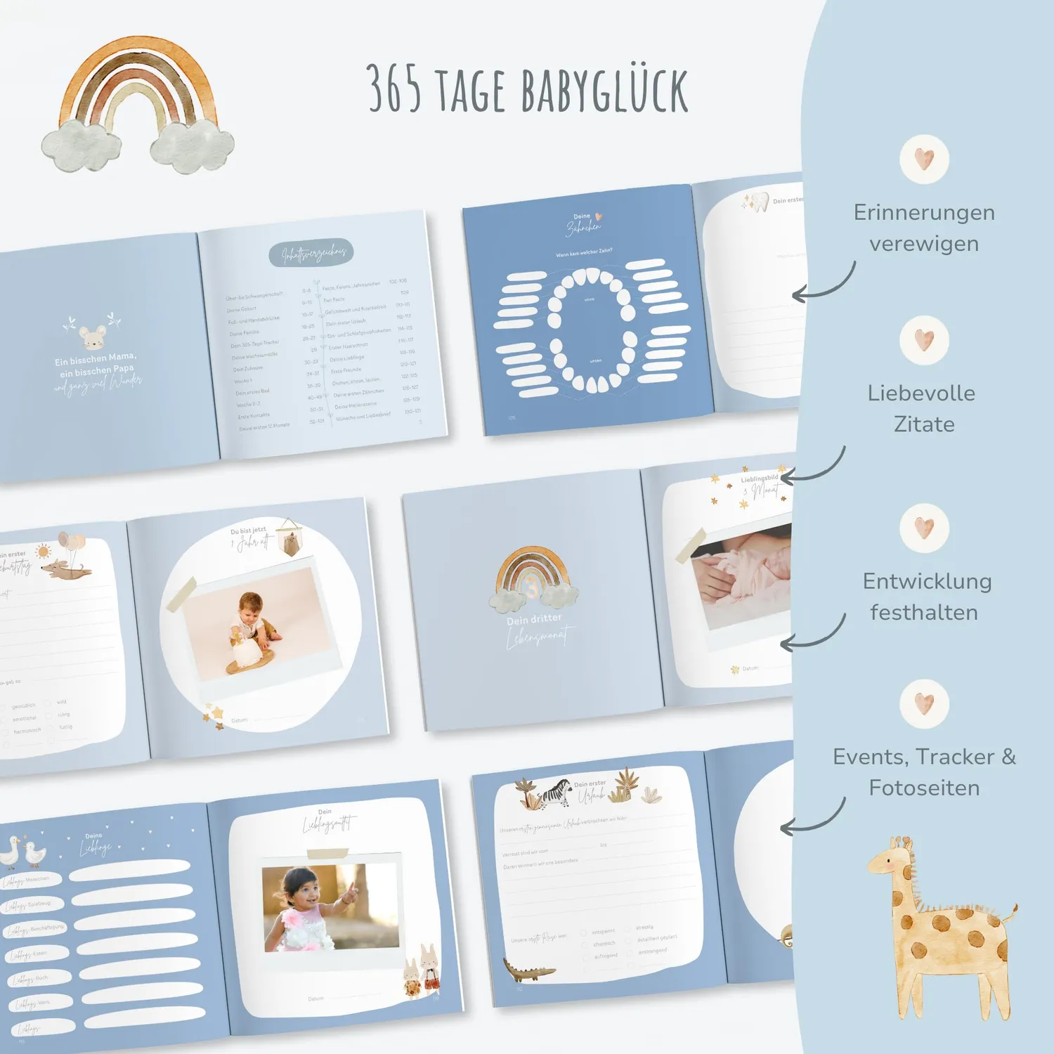 MeinBaby123 Dein erstes Jahr Babyalbum blau