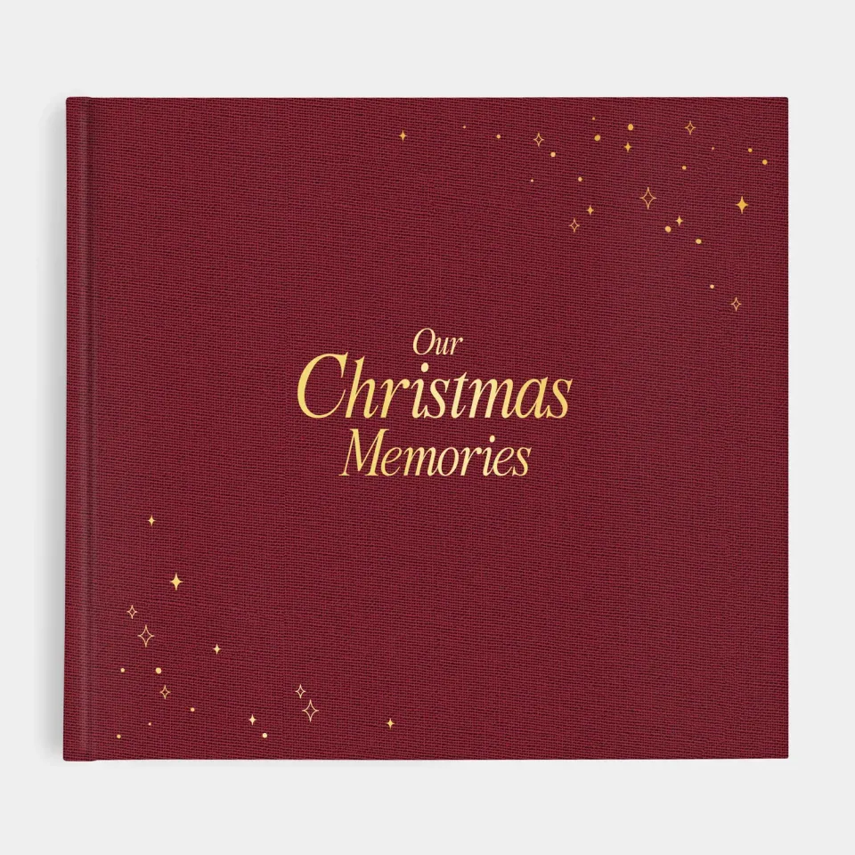 MINTKIND Our Christmas Memories Erinnerungsbuch Leinen Rot 10 Jahre