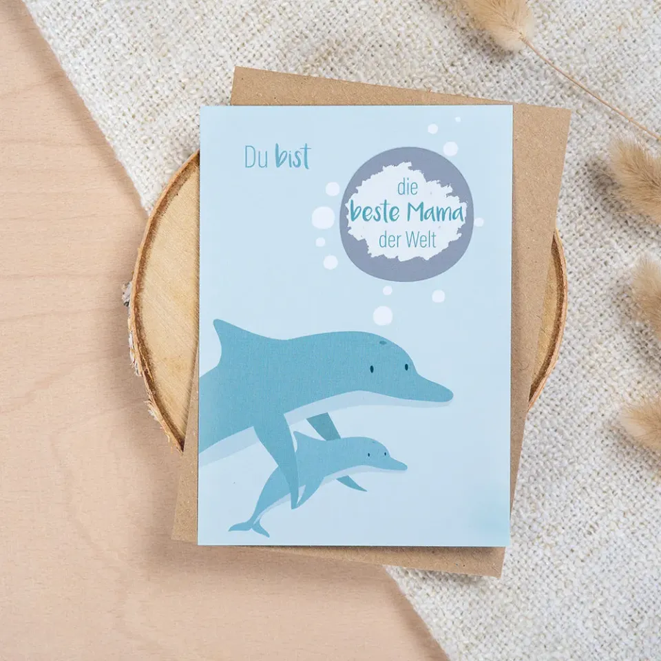 MINTKIND Rubbelkarte beste Mama Karte A6 mit Umschlag