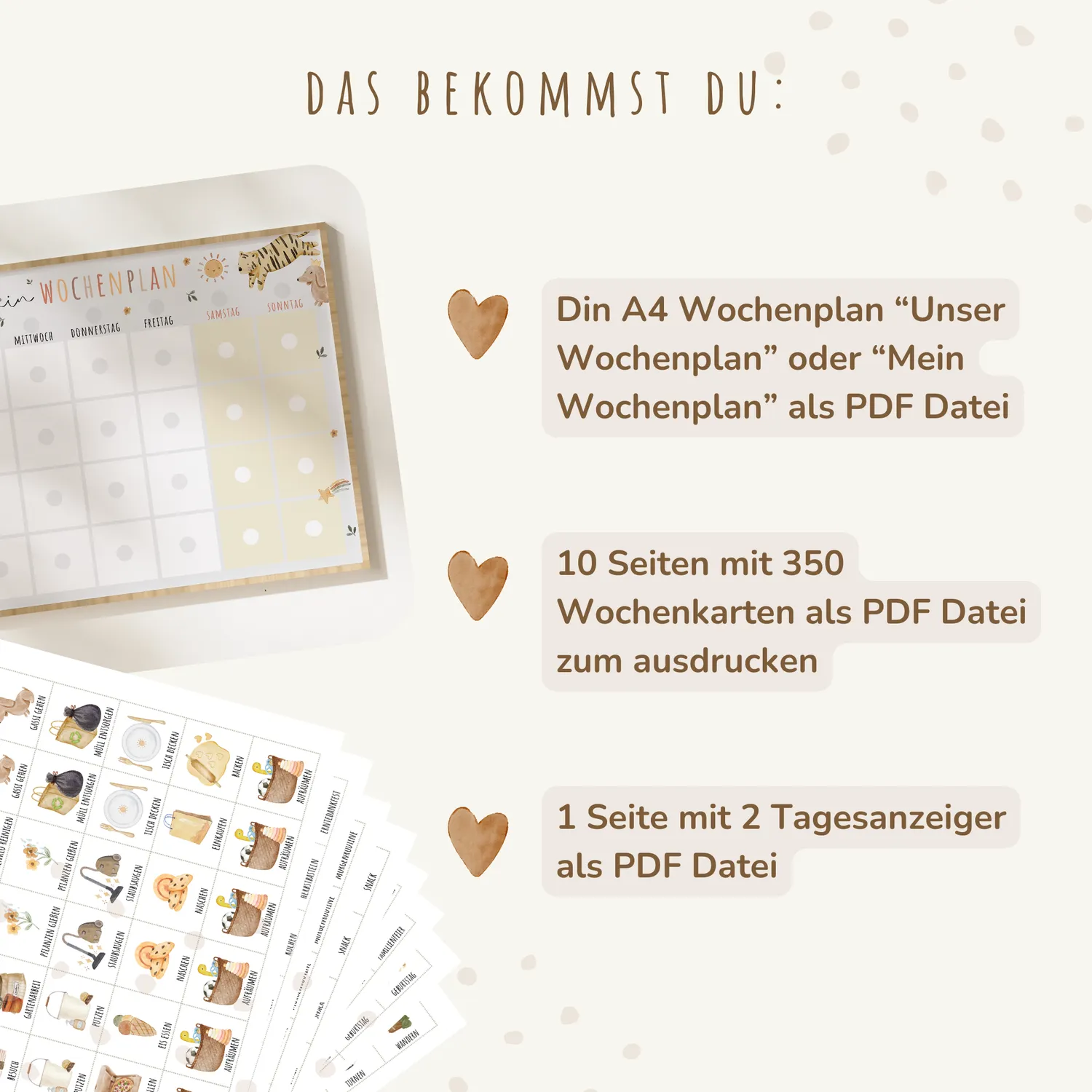MeinBaby123 Montessori Wochenplan zum Ausdrucken Boho