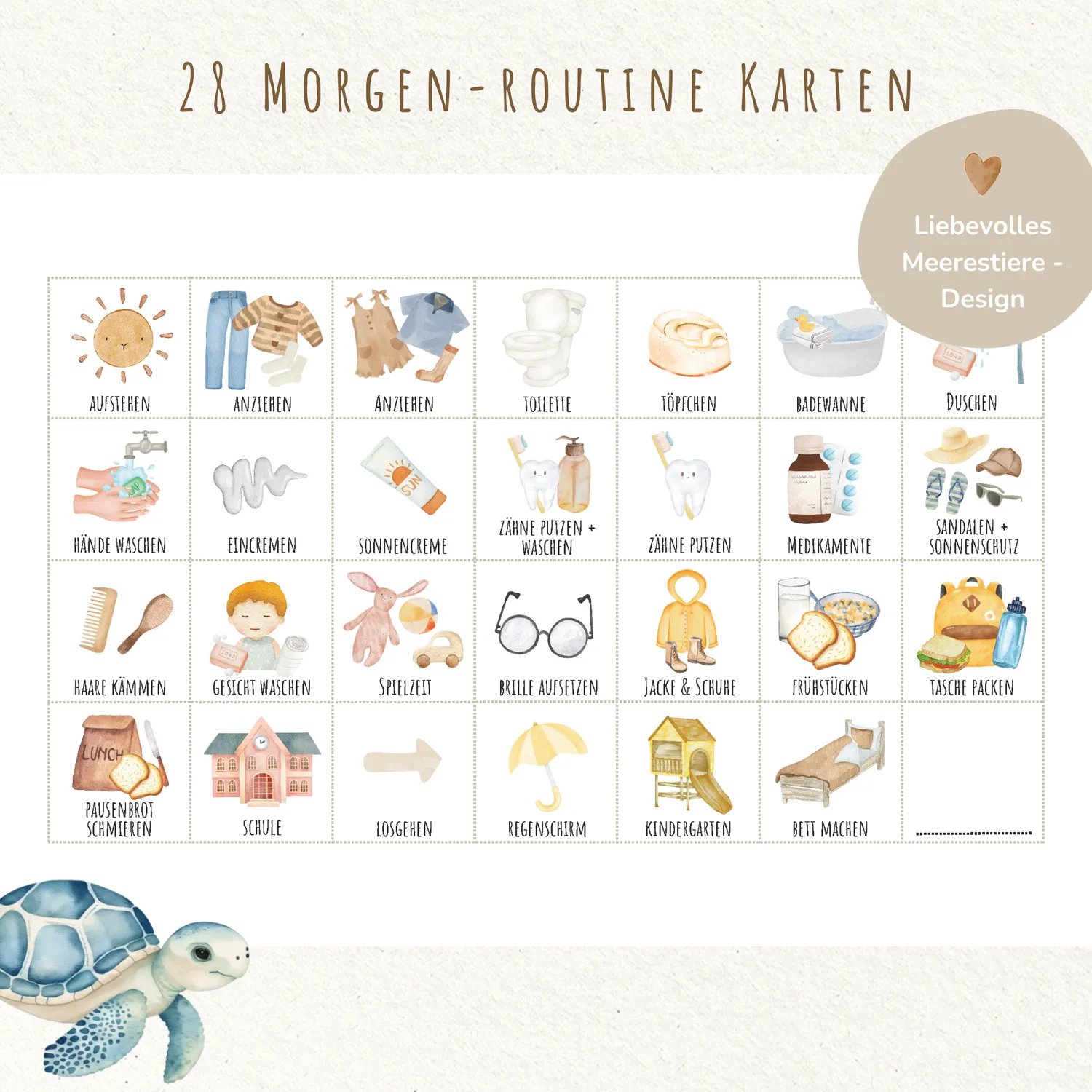 MeinBaby123 Morgen Abendroutine Unterwasserwelt Stundenplan PDF