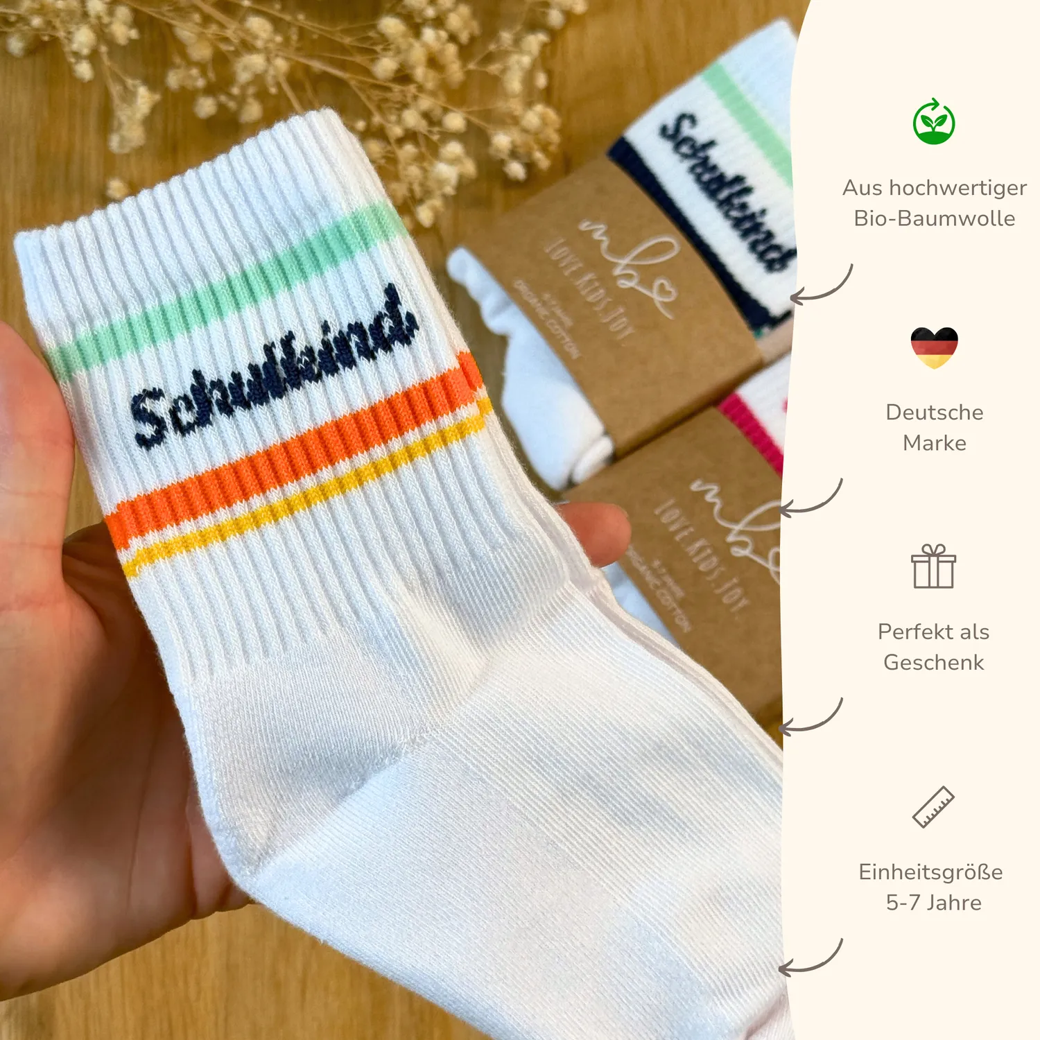 MeinBaby123 Schulkind Socken bunt Baumwolle 5-7 Jahre