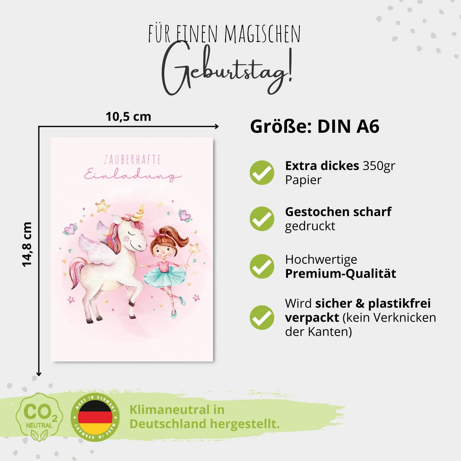 MeinBaby123 Prinzessin Einladungskarten 10er Set mit Umschlägen
