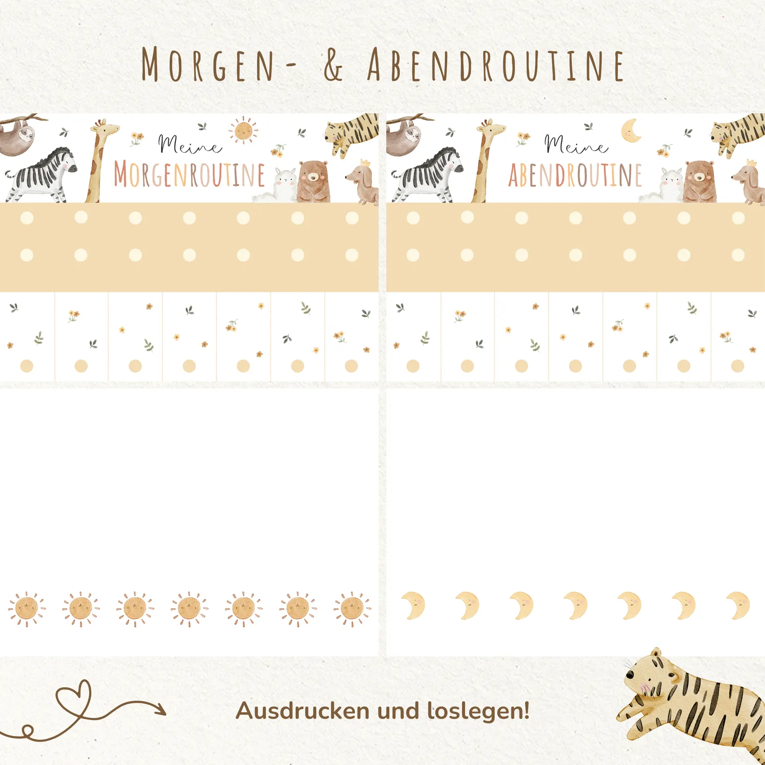MeinBaby123 Morgen-Abendroutine PDF Boho Beige Download