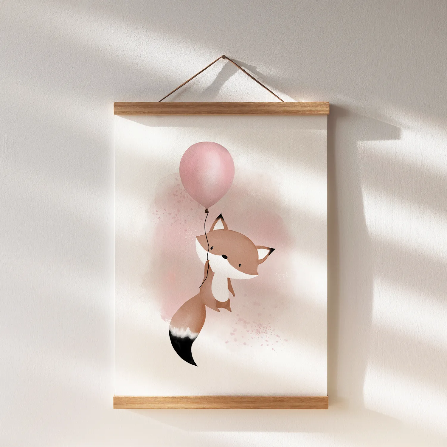 MeinBaby123 Kinderzimmer Poster Fuchs Rosa A4 3er-Set matt