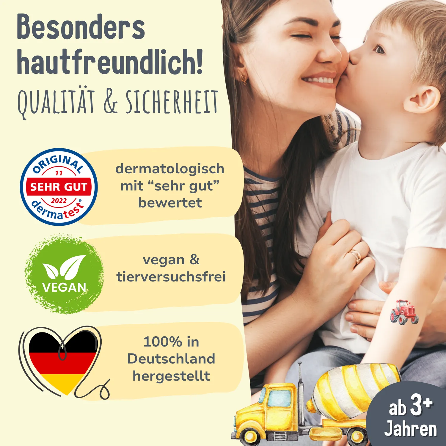 MeinBaby123 Bagger Kinder Tattoos 110er hautfreundlich