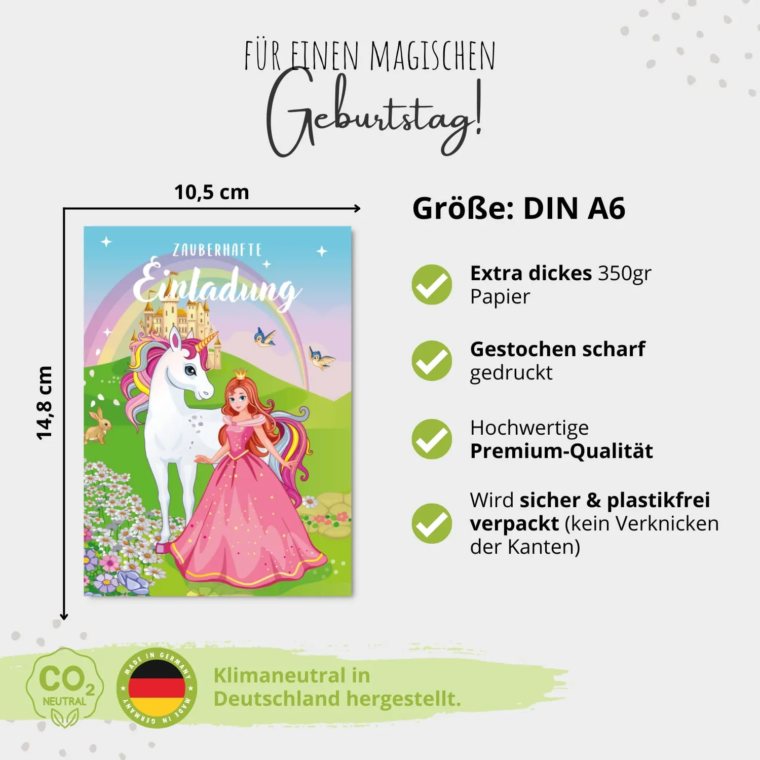 MeinBaby123 Prinzessin Einladungskarten 10er Set A6