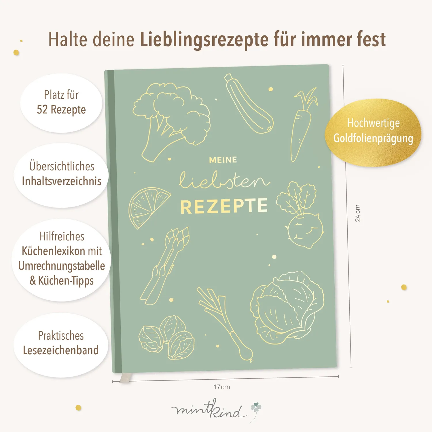 MINTKIND Meine Rezepte Rezeptbuch Salbei zum Selberschreiben
