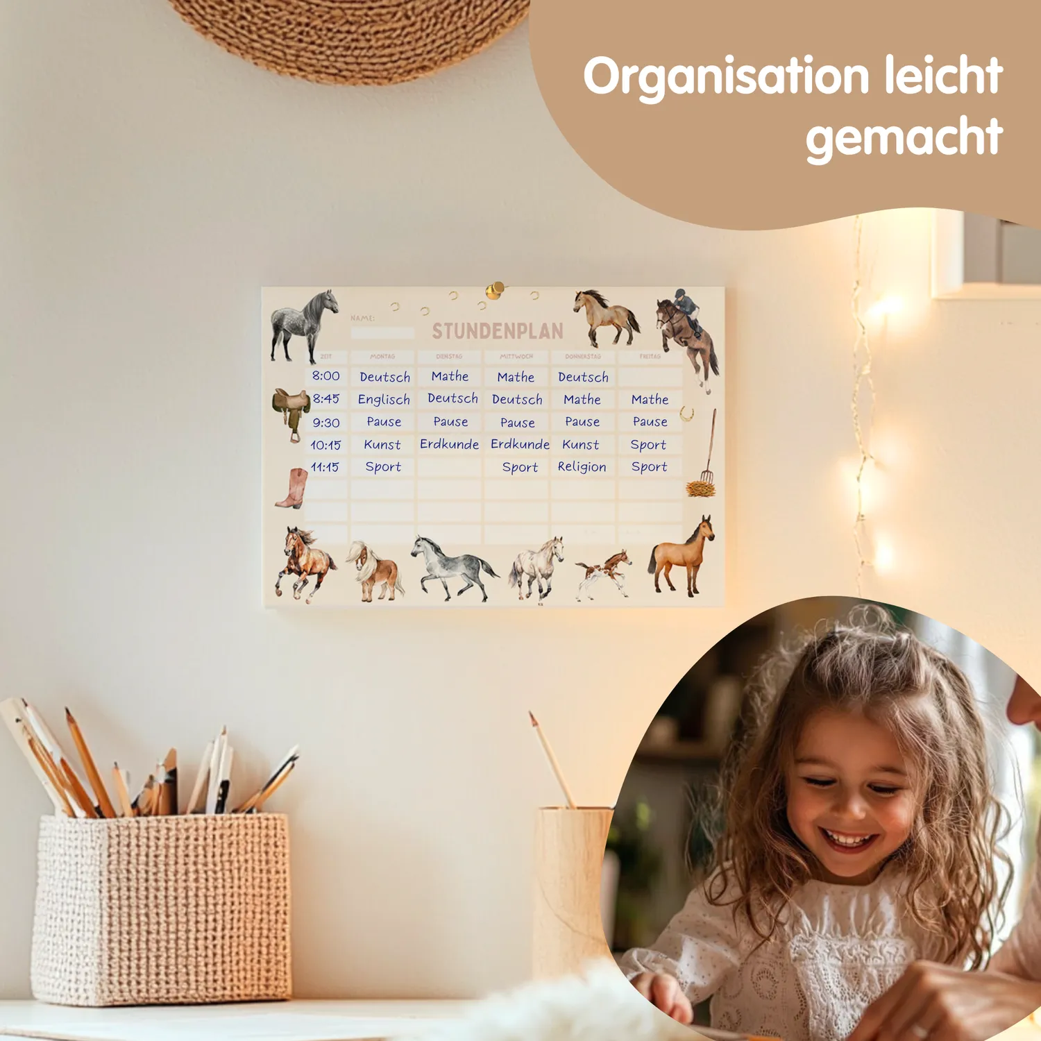 MeinBaby123 Pferde Stundenplan zum Ausdrucken PDF