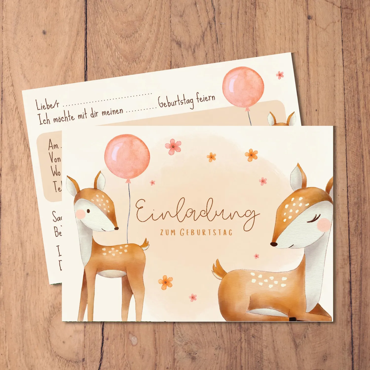 MeinBaby123 Süße Tiere Einladungskarten Kindergeburtstag 10er