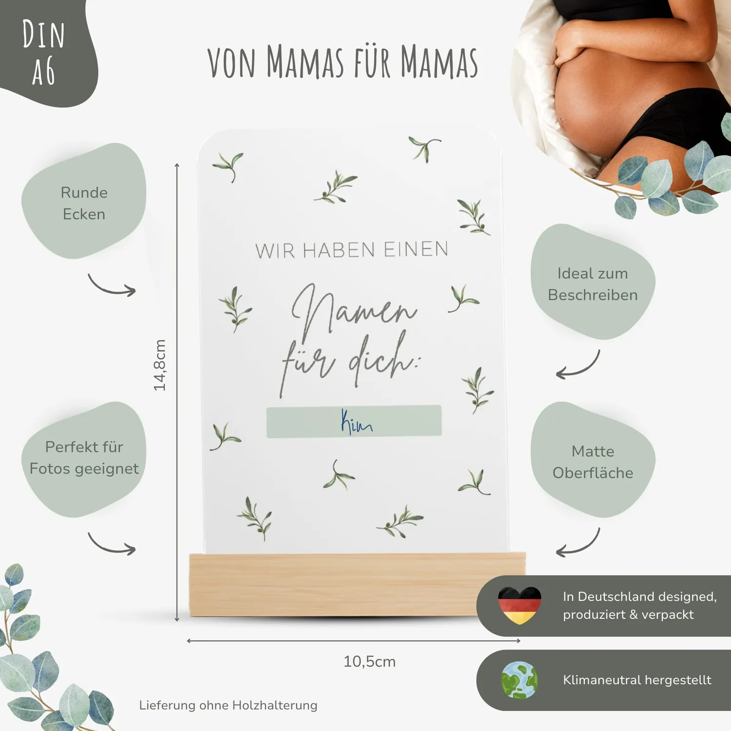 MeinBaby123 Meilensteinkarten Schwangerschaft Eukalyptus 42er