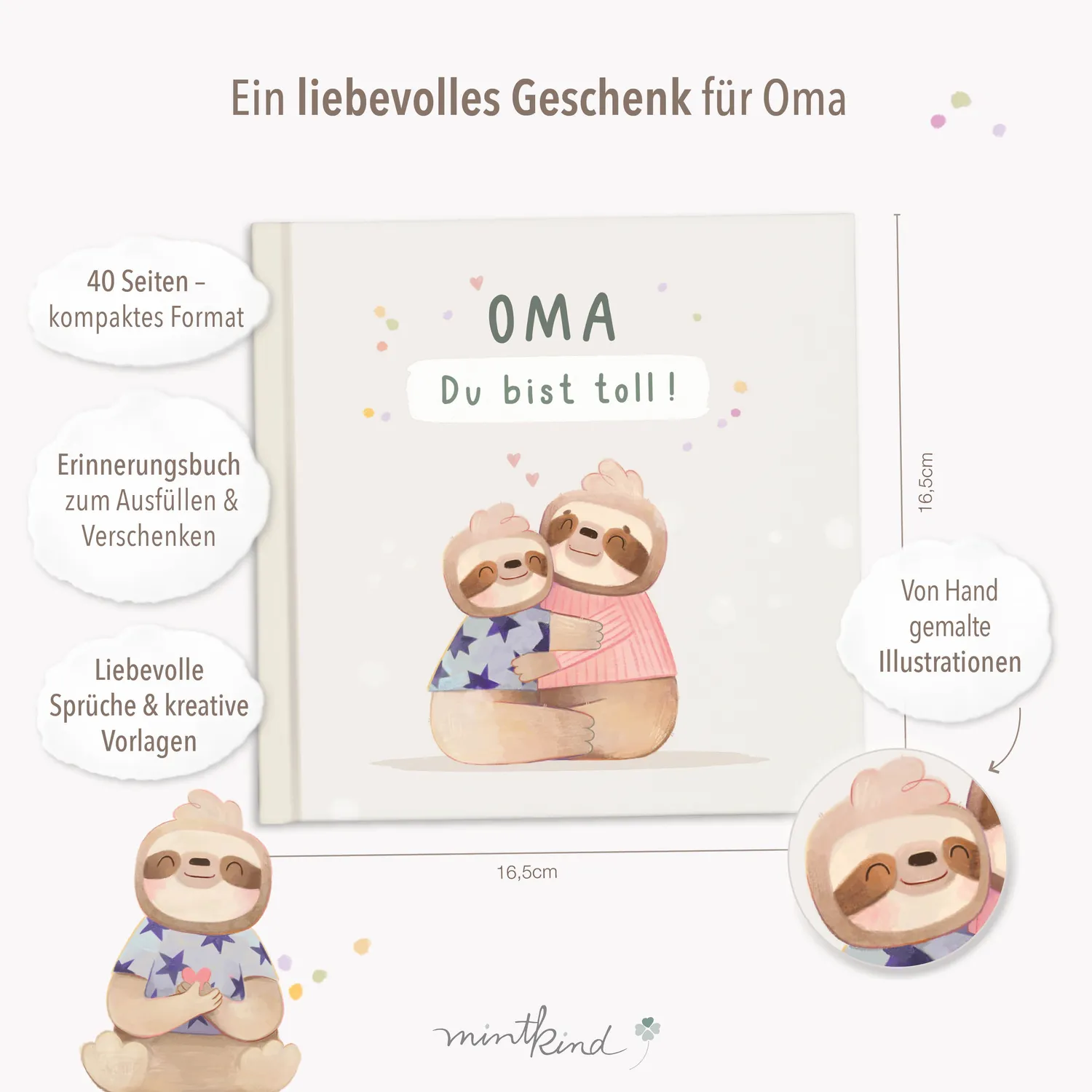 MINTKIND Oma du bist toll Geschenkbuch zum Ausfüllen