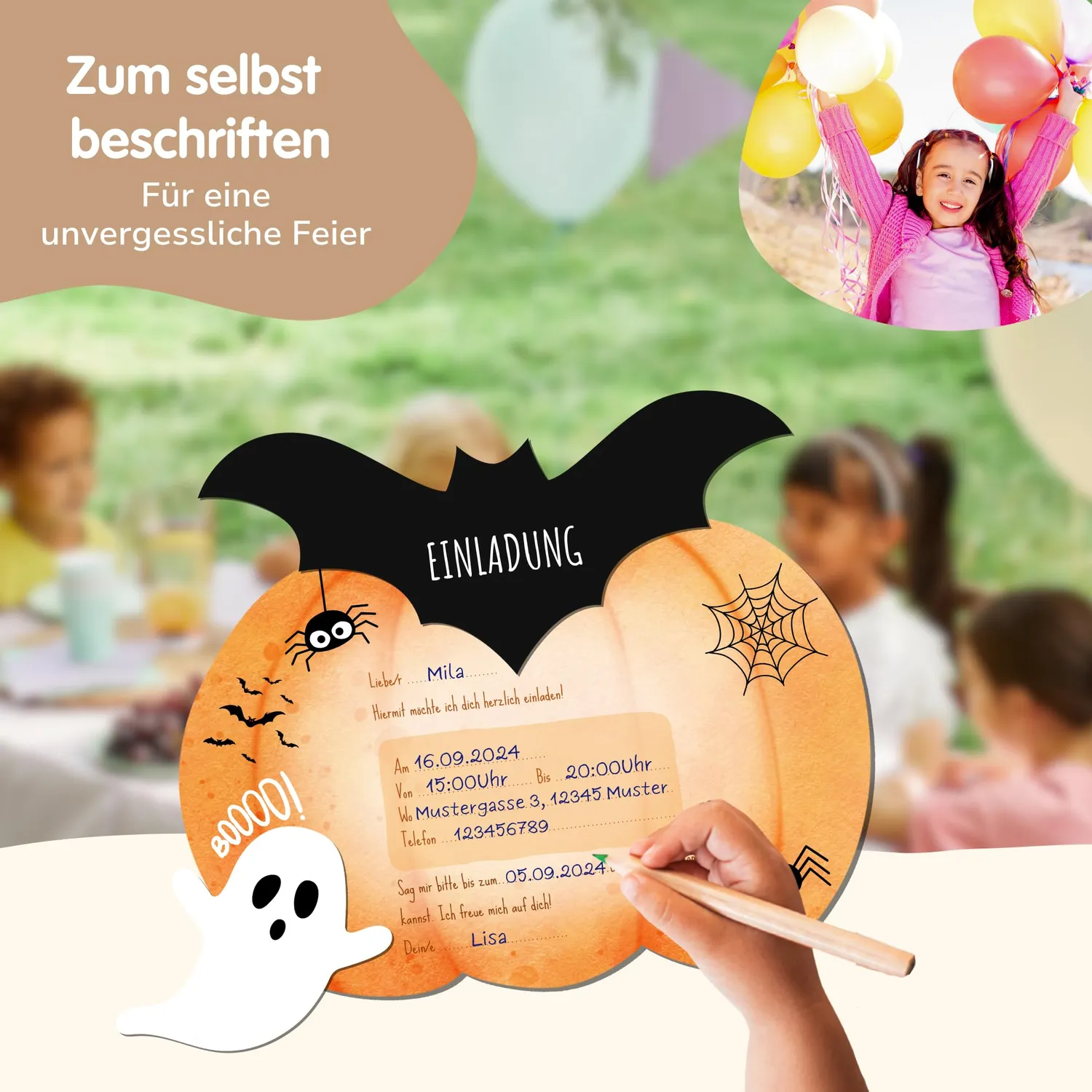 MeinBaby123 Halloween Einladungskarten 10 Stück Bastelset