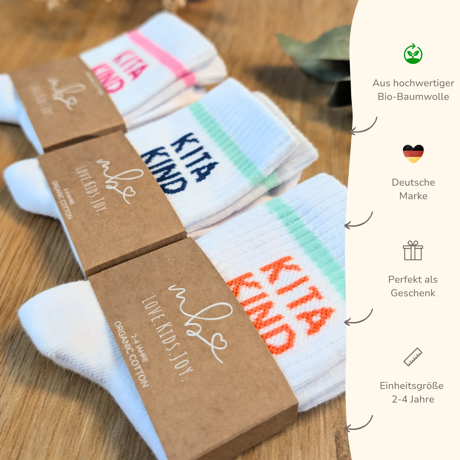 MeinBaby123 Kitakind Socken Pink Kindersocken 2-4 Jahre