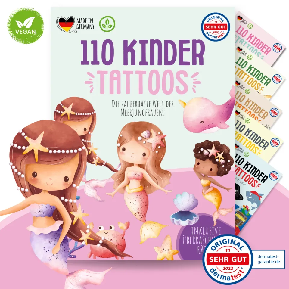 MeinBaby123 Meerjungfrauen Kinder-Tattoos 110 Stück