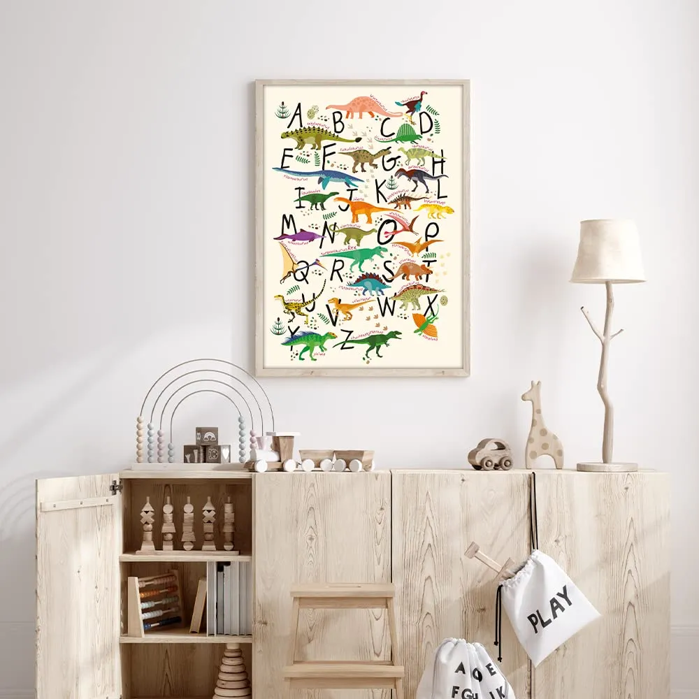 MeinBaby123 Dino ABC Poster A2 Kinderzimmer 300g matt