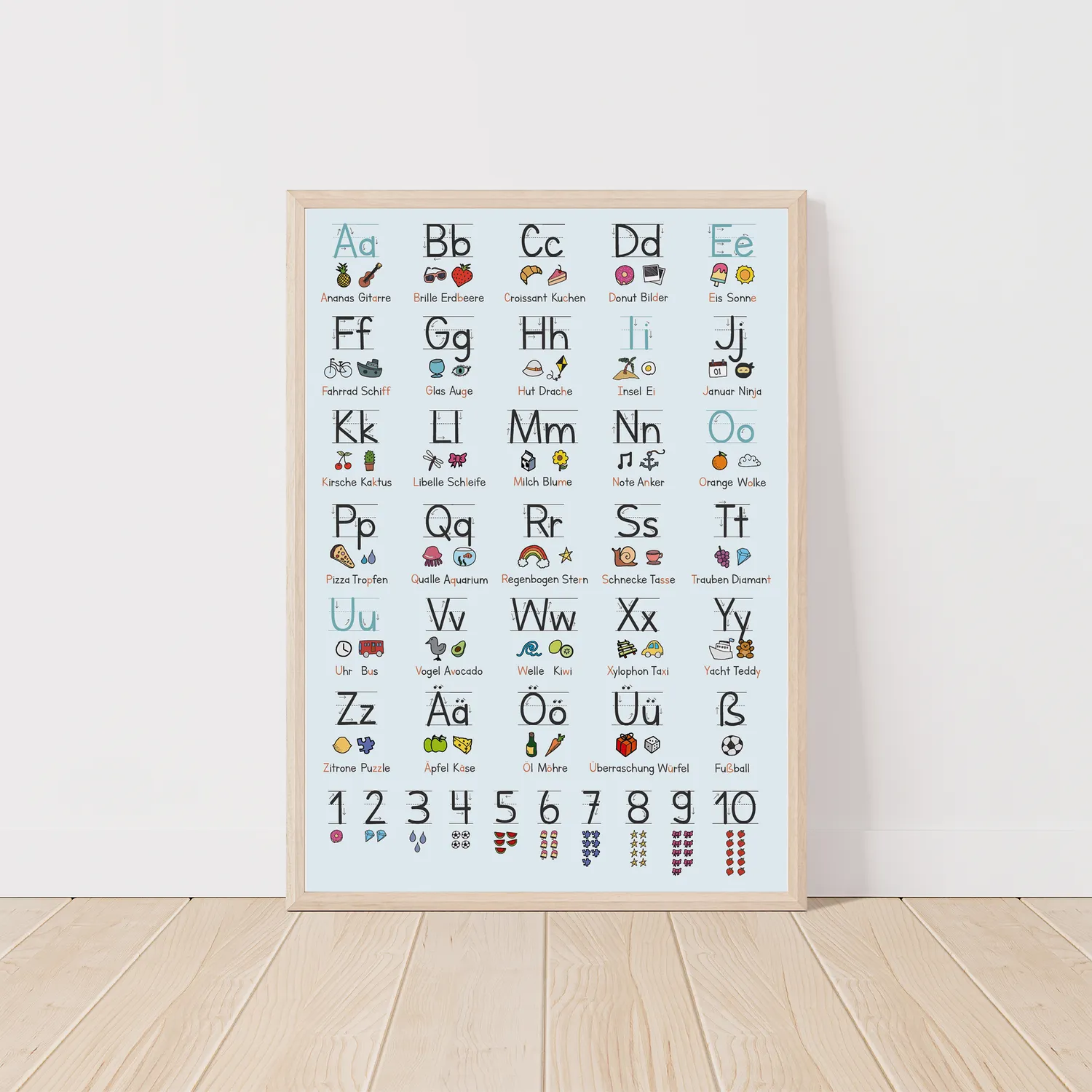 MeinBaby123 Lernposter Grundschrift A2 Poster schwarz/blau