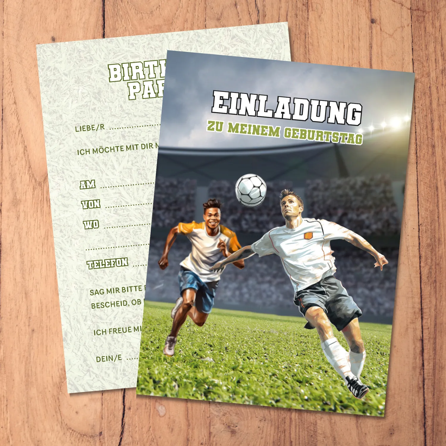 MeinBaby123 Einladungskarten Fußball 10er Set A6