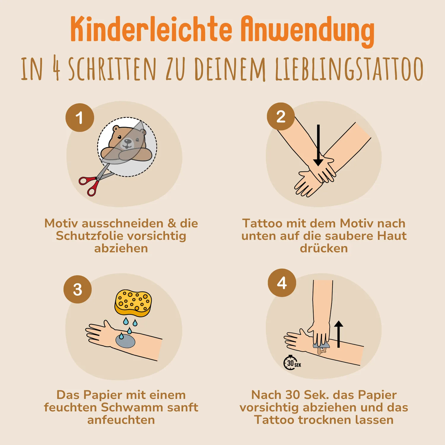 MeinBaby123 süße Tiere Kindertattoos 110 Stück vegan getestet