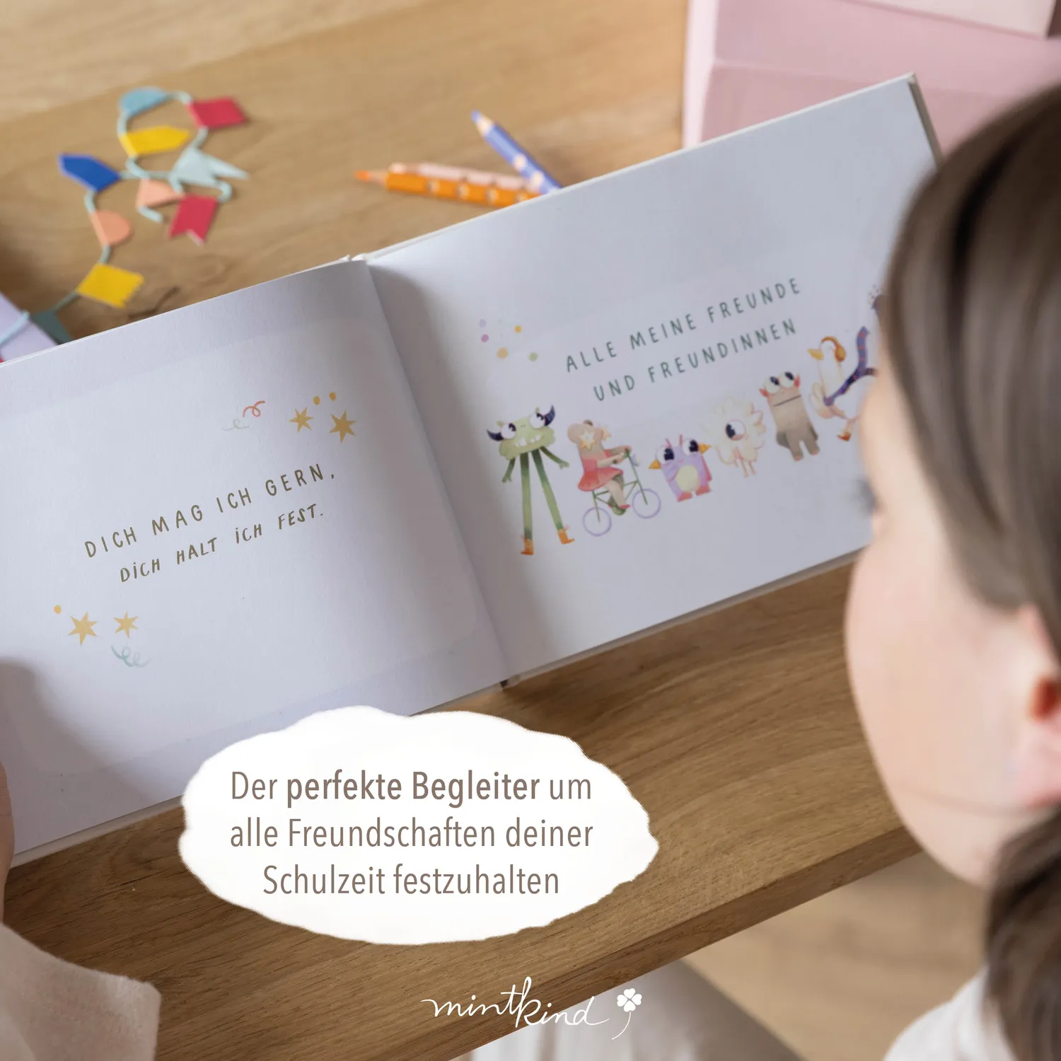 MINTKIND Freundebuch Grundschule Einhorn 30 Einträge A5