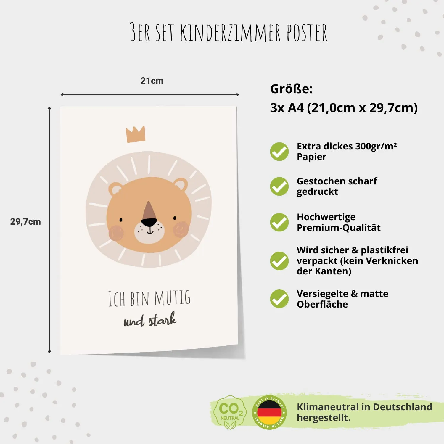 MeinBaby123 Affirmationen Poster 3er Set A4 matt