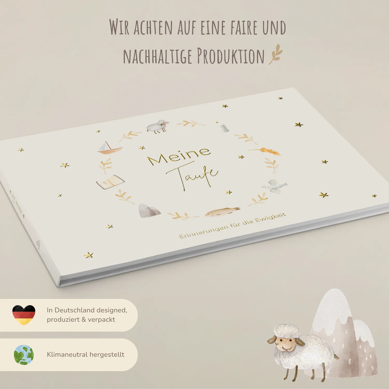 MeinBaby123 Meine Taufe Taufbuch beige 76 Seiten