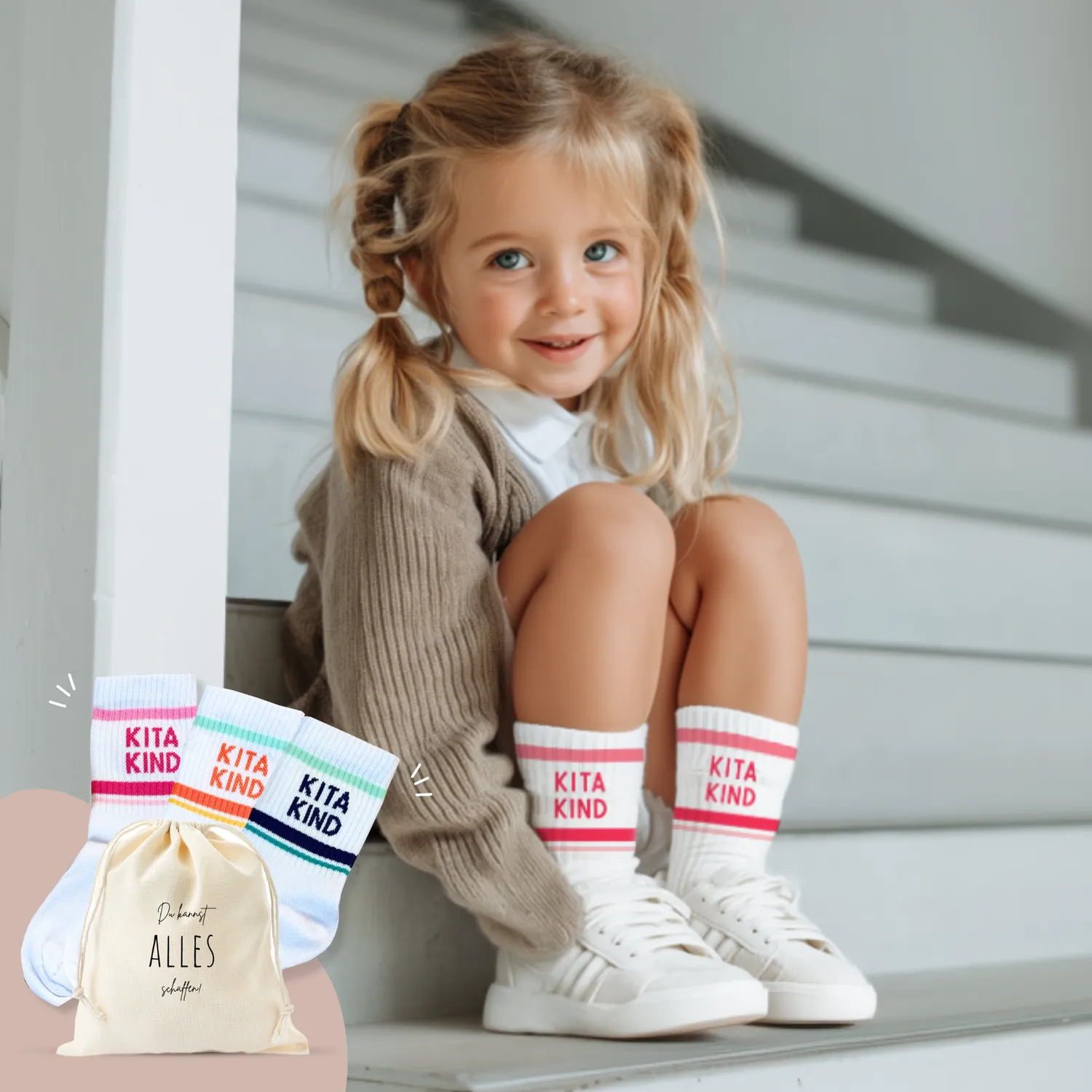 MeinBaby123 Kitakind Socken Pink Kindersocken 2-4 Jahre
