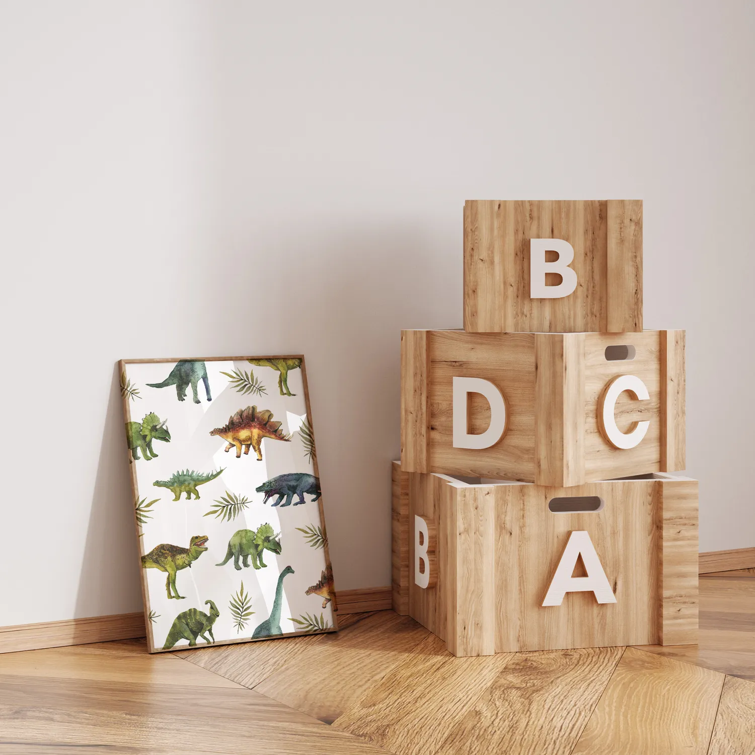 MeinBaby123 Dino Poster Kinderzimmer 3er A4 matt