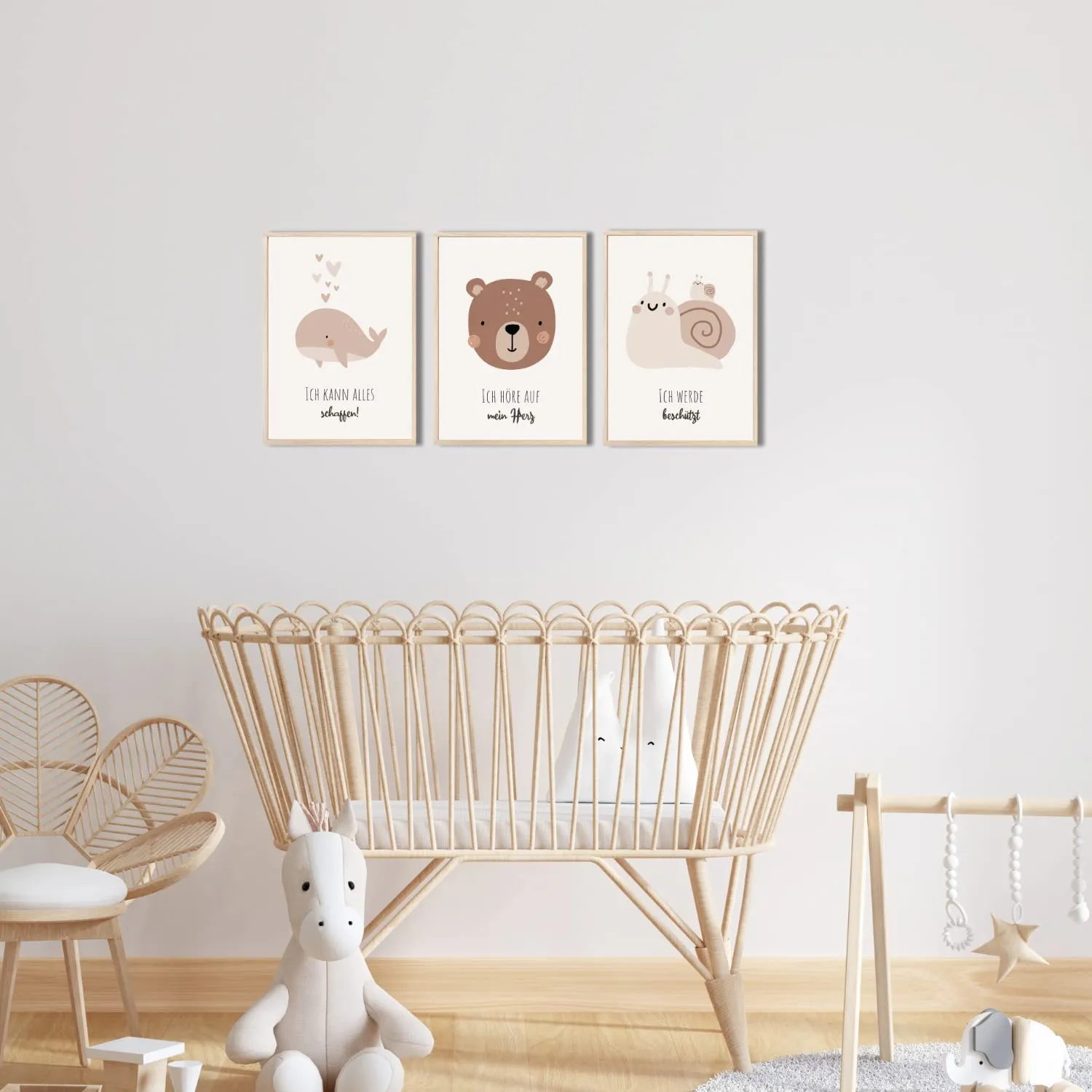 MeinBaby123 Affirmations Poster 3er Set A4 Tiermotiv