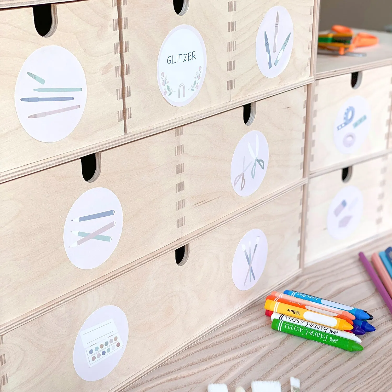 MINTKIND Ordnungssticker Schreibtisch Sticker-Set Rosa A5