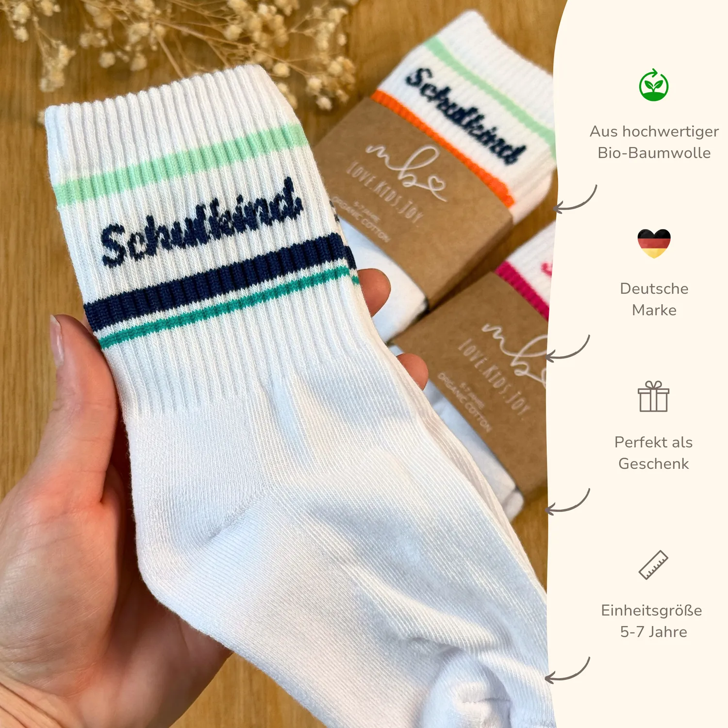 MeinBaby123 Schulkind Socken Blau Baumwolle 5-7 Jahre