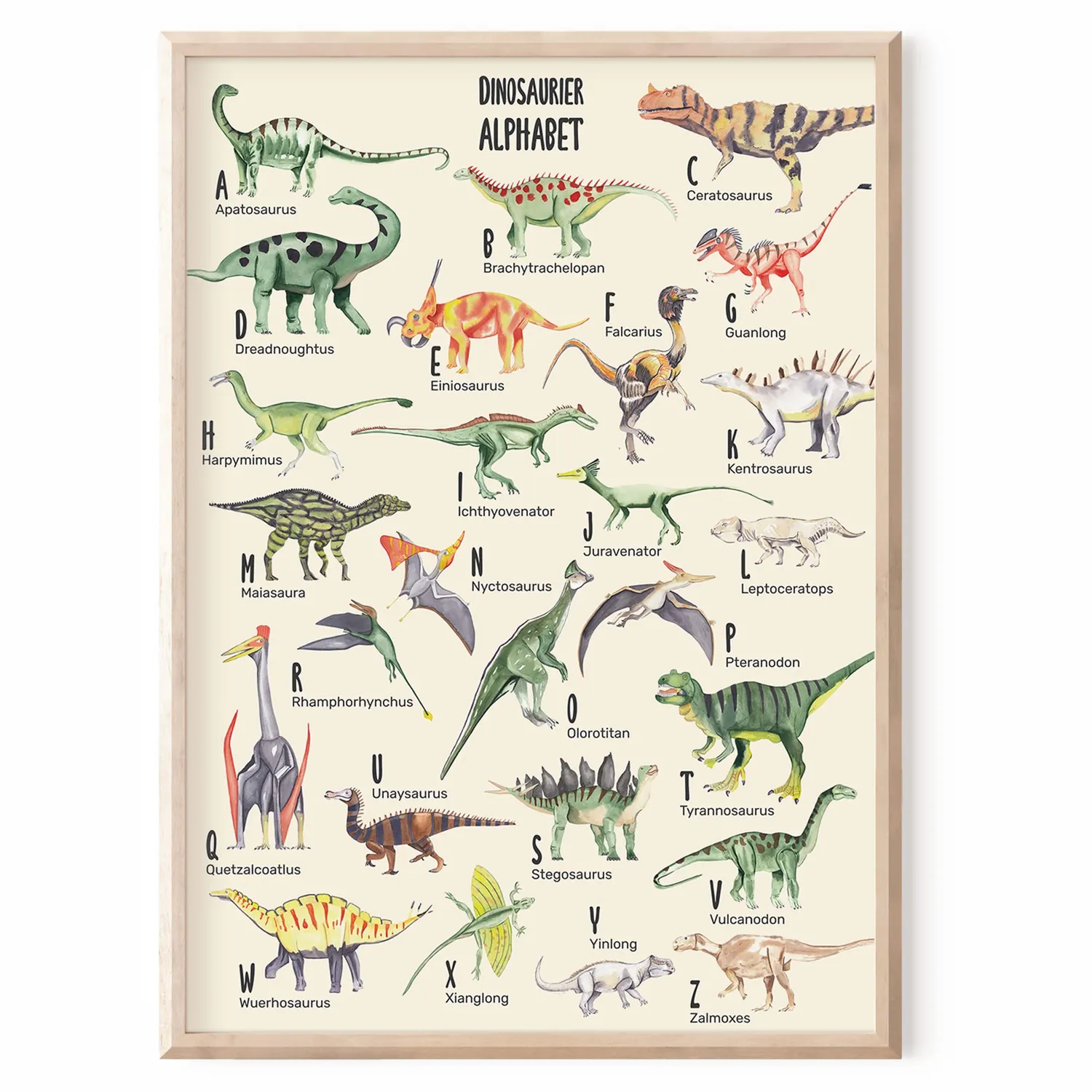 MeinBaby123 Dino ABC Poster A2 Lernposter