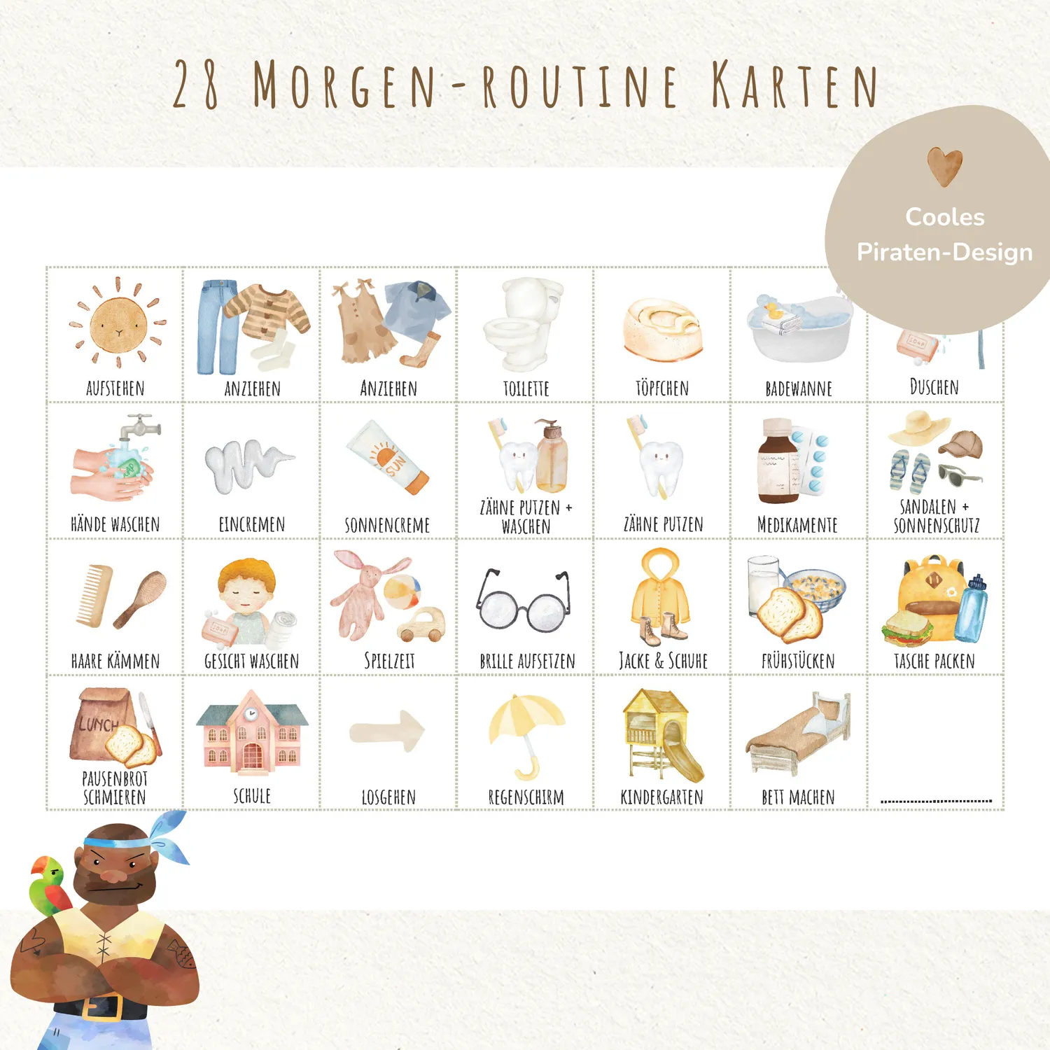 MeinBaby123 Pirat Morgen- Abendroutine Routineplan PDF Download