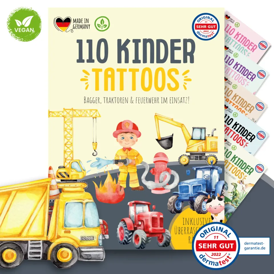 MeinBaby123 Bagger Kinder Tattoos 110er hautfreundlich