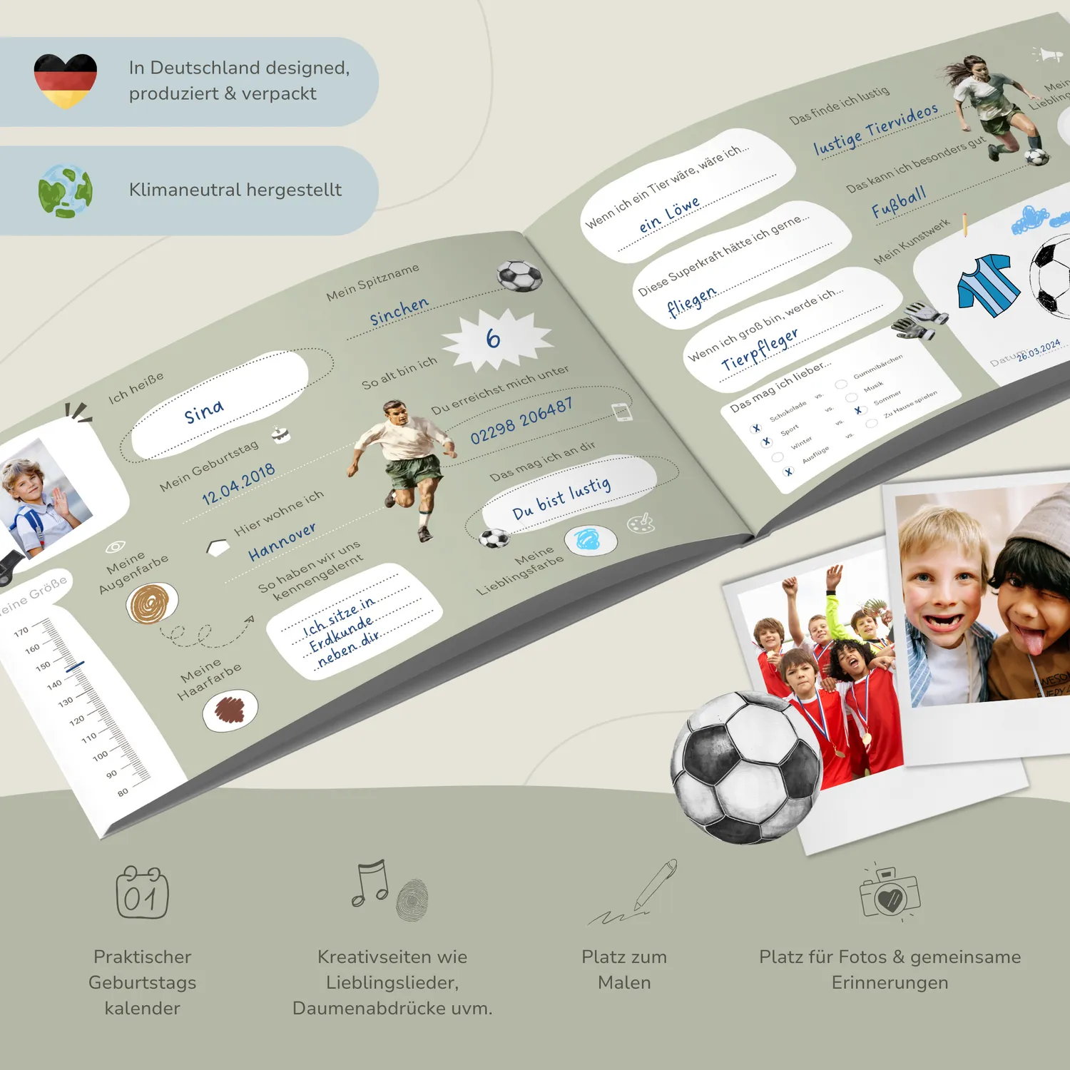 MeinBaby123 Freundebuch Fußball Hardcover 26 Freunde