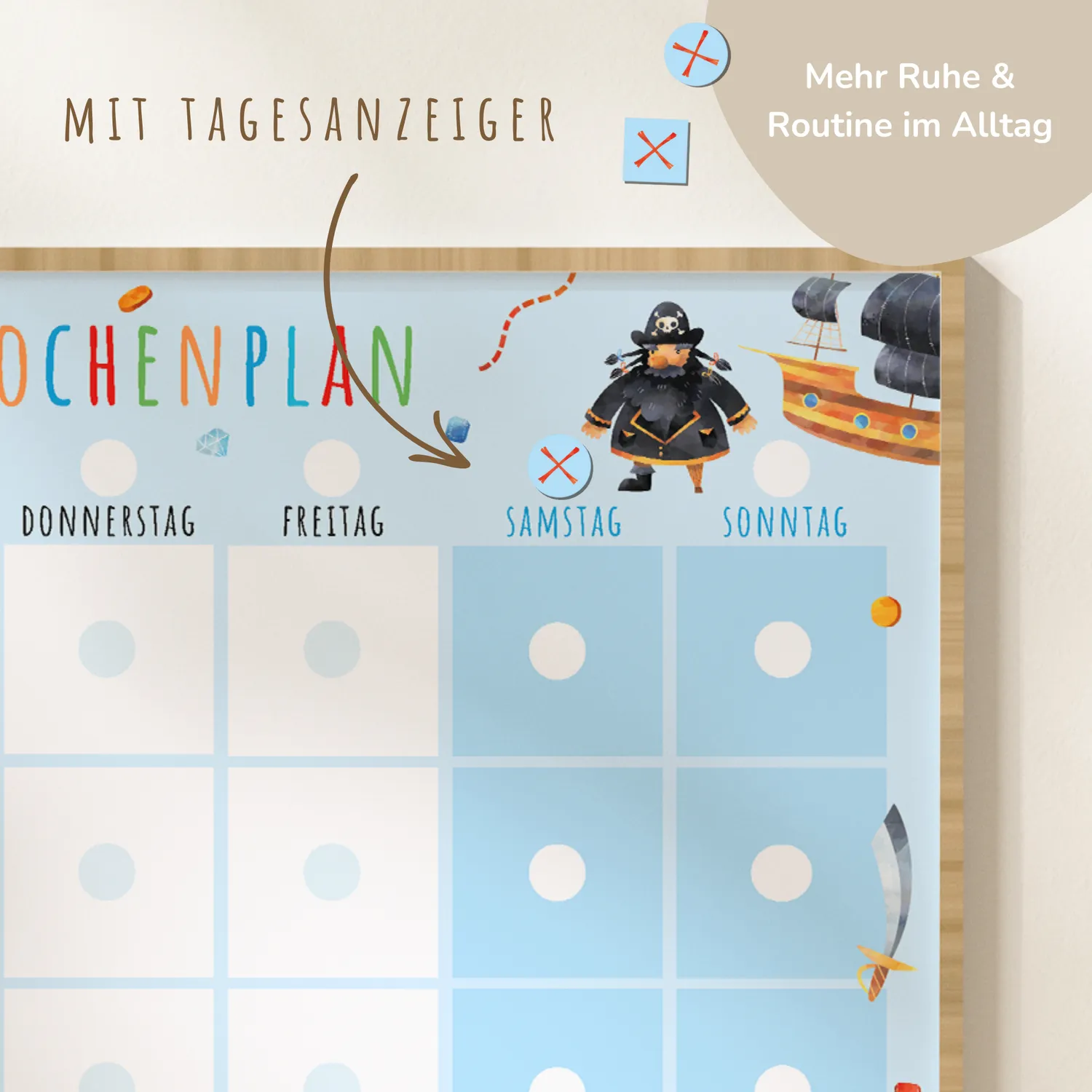 MeinBaby123 Wochenplan Kinder Piraten Montessori PDF Ausdruck