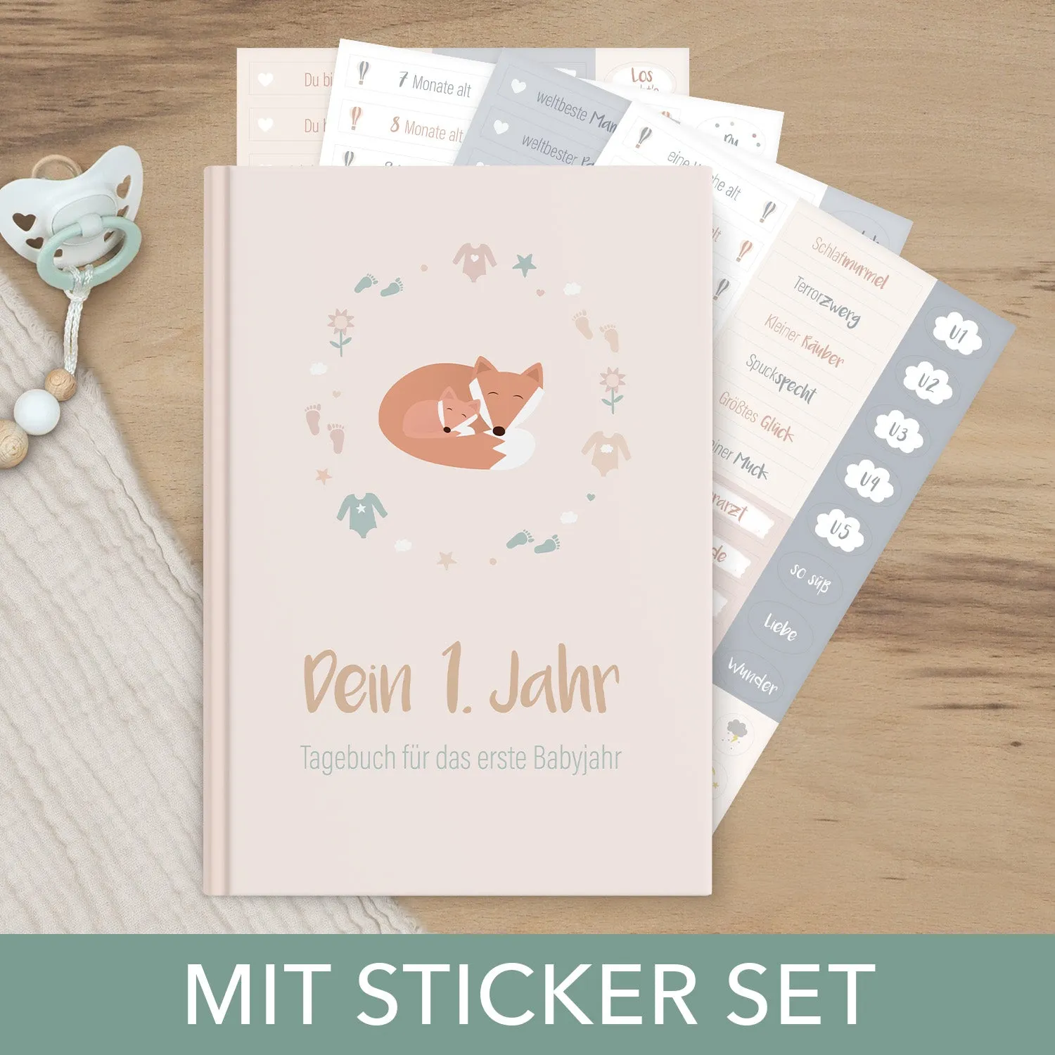 MINTKIND Babys erstes Jahr Baby-Tagebuch Fuchs 160 Seiten
