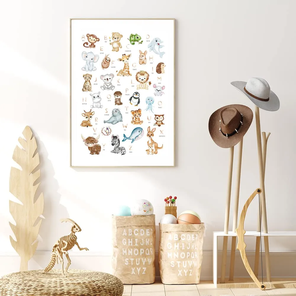 MeinBaby123 Lernposter Tiere Alphabet A2 300g + Bonus